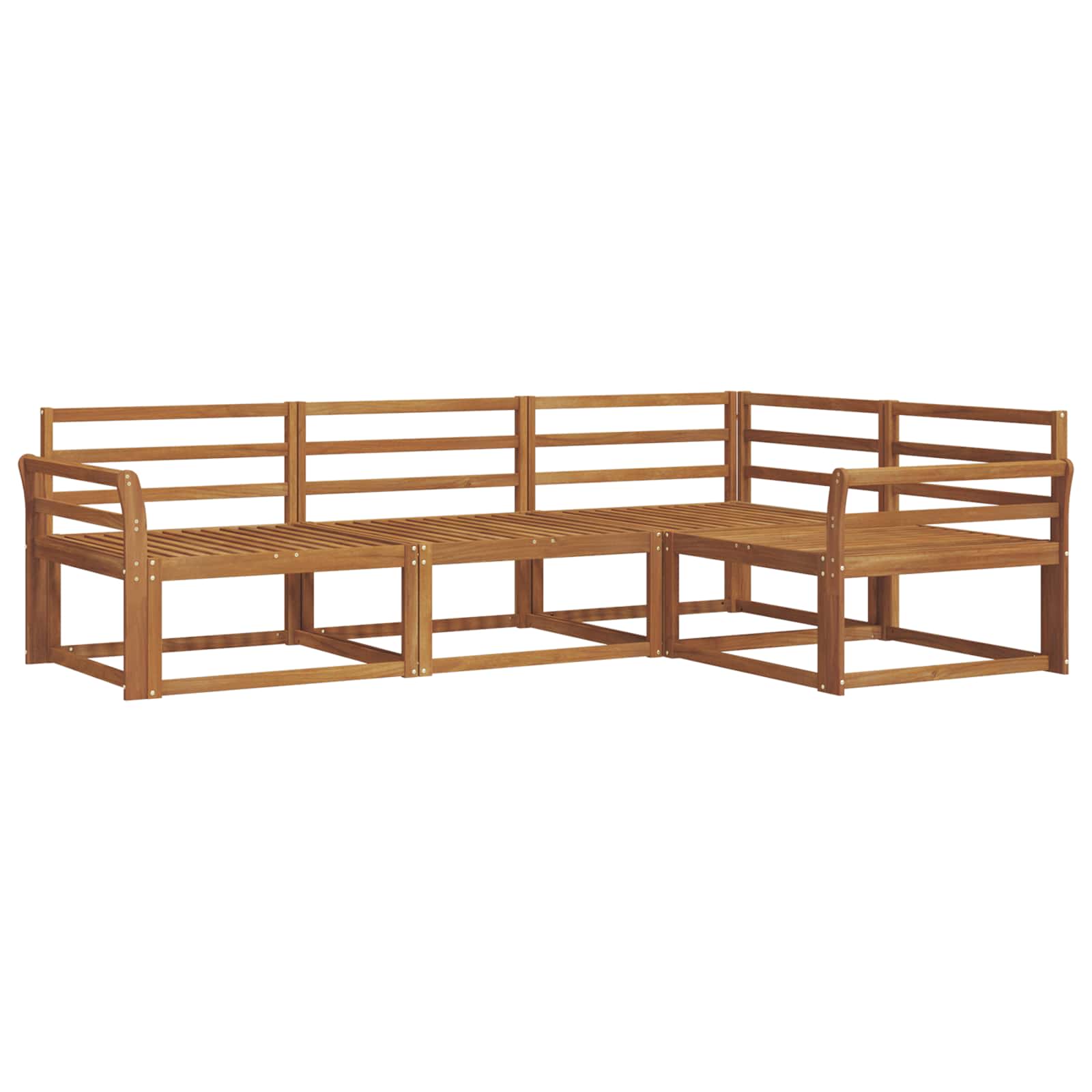 vidaXL Zestaw sof na zewnątrz 4 pcs Naturalny Lite Drewno Akacji