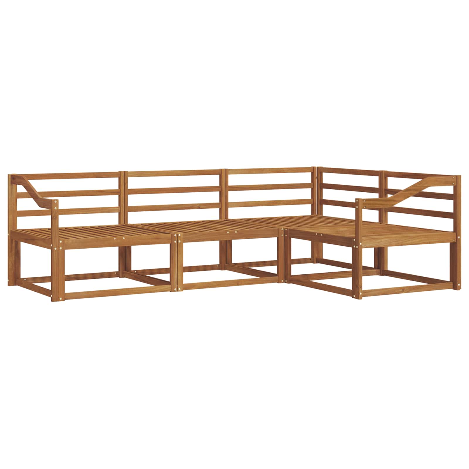 vidaXL Zestaw sof na zewnątrz 4 pcs Naturalny Lite Drewno Akacji