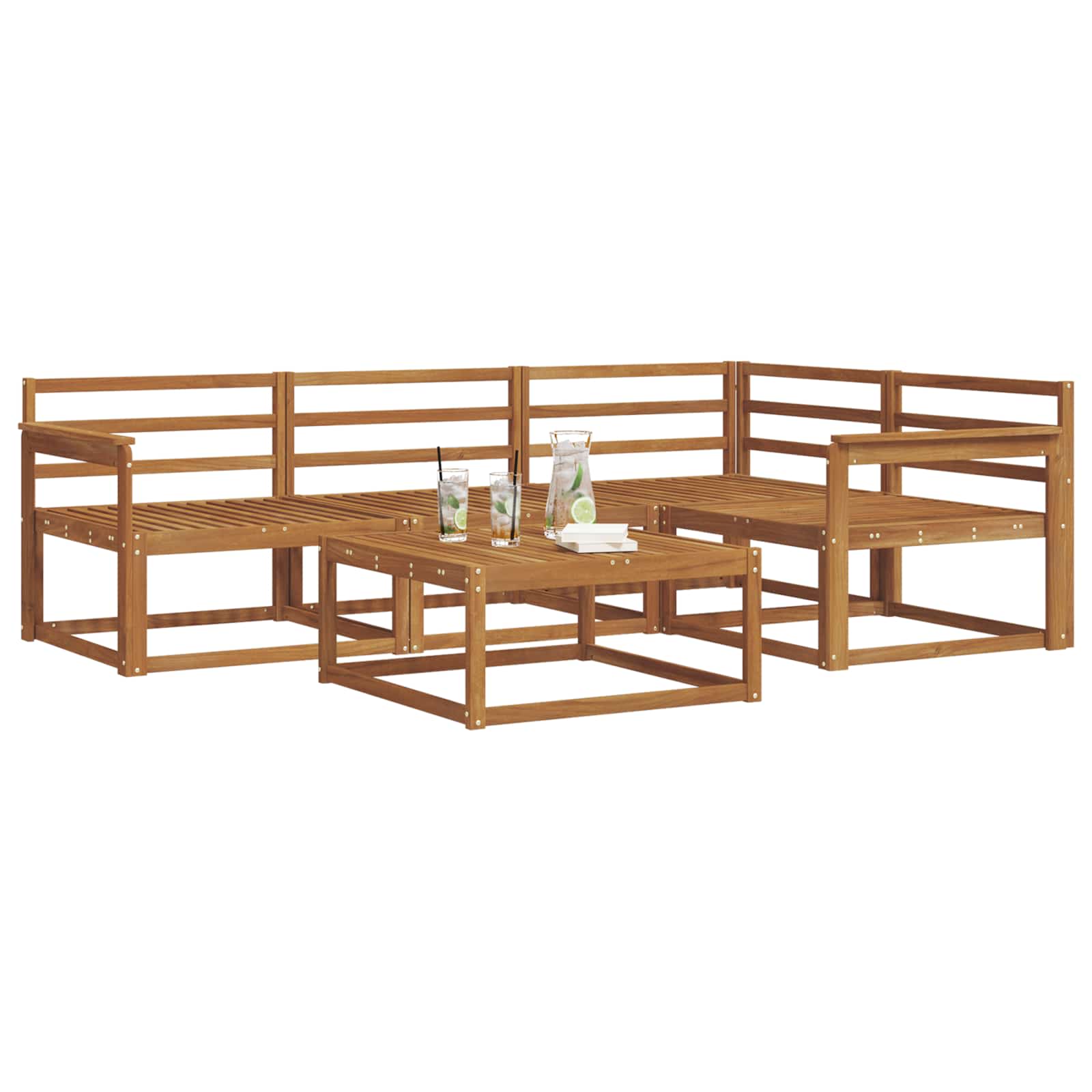 vidaXL Zestaw sof na zewnątrz 5 pcs Naturalny Lite Drewno Akacji