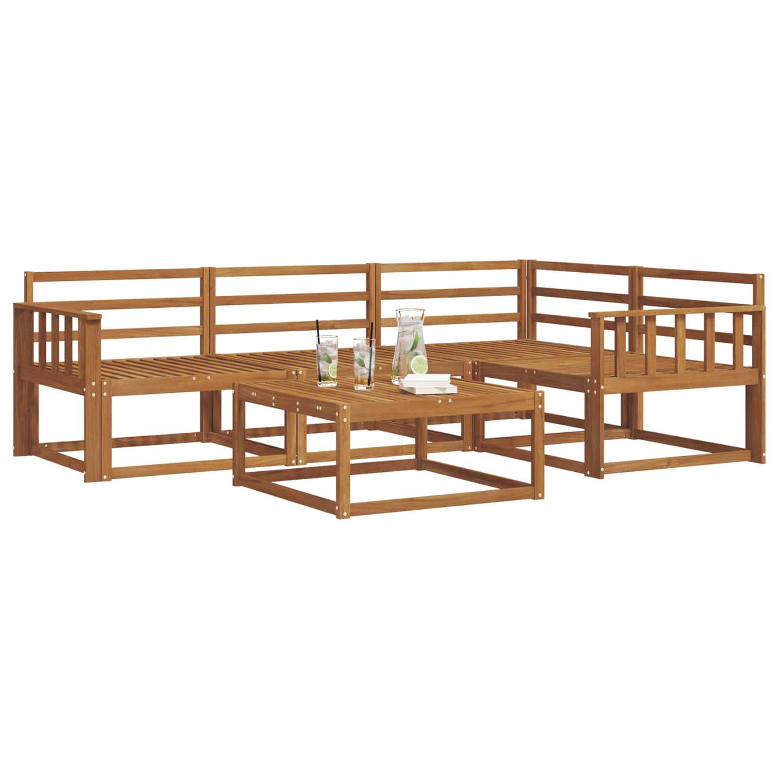 vidaXL Zestaw sof na zewnątrz 5 pcs Naturalny Lite Drewno Akacji