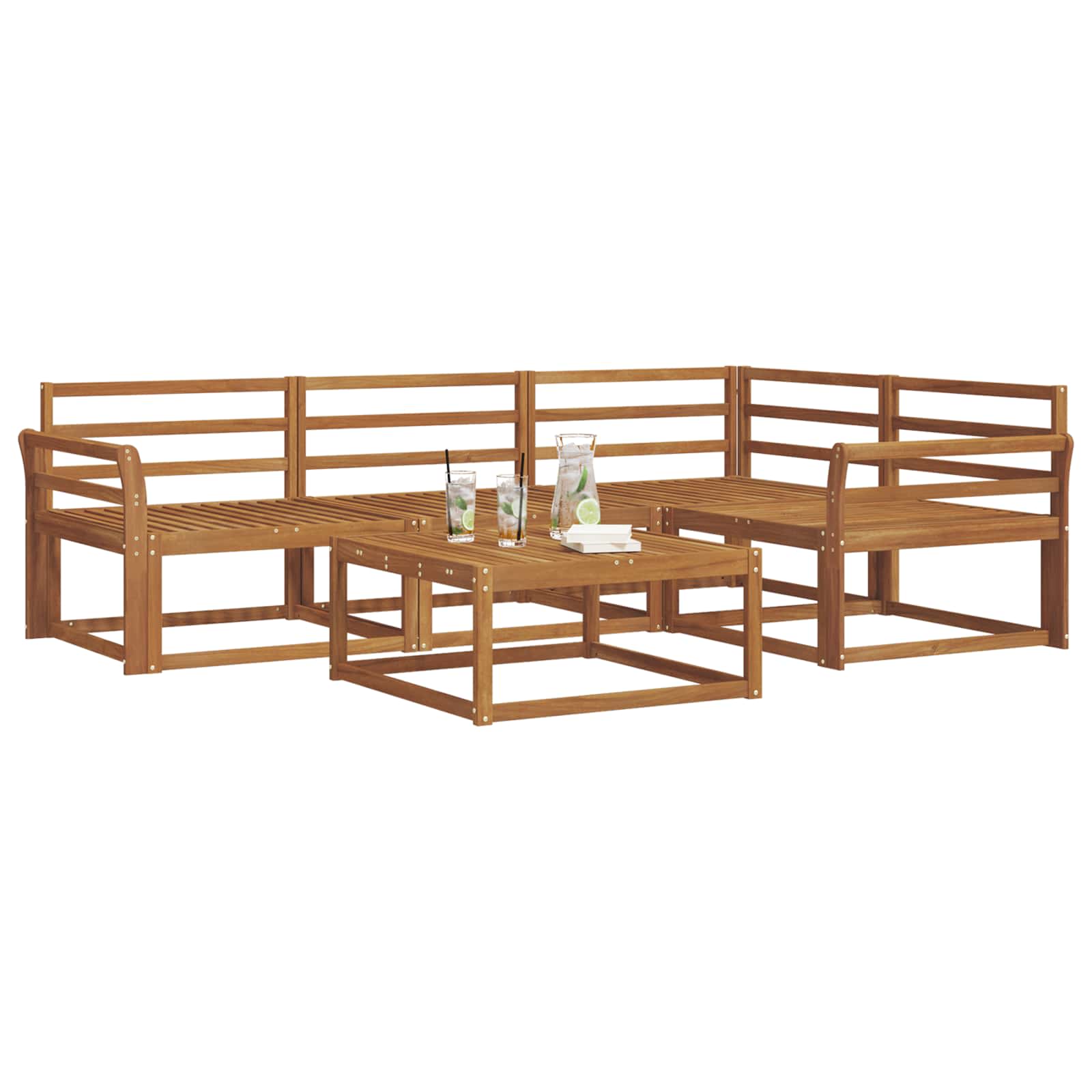 vidaXL Zestaw sof na zewnątrz 5 pcs Naturalny Lite Drewno Akacji