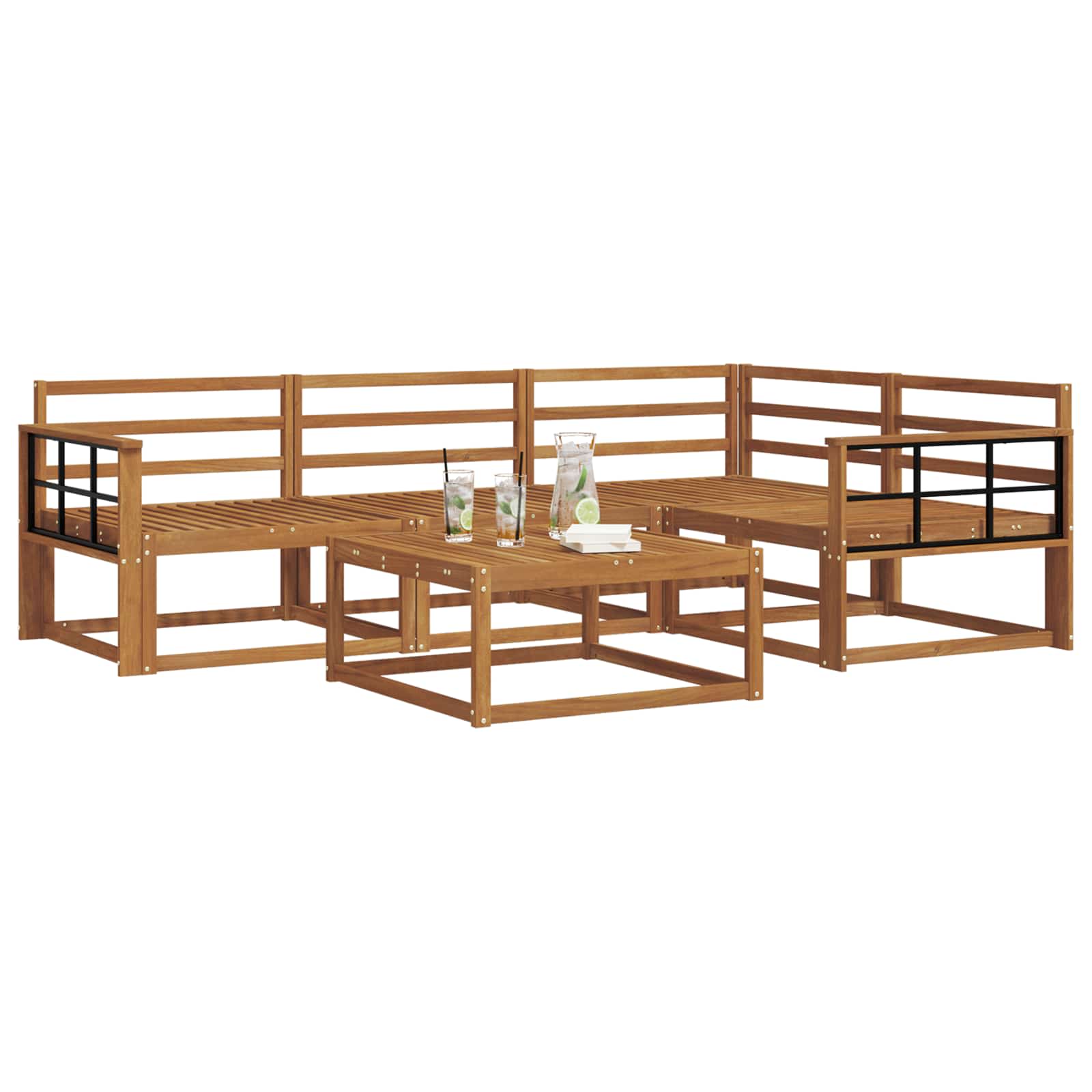 vidaXL Zestaw sof na zewnątrz 5 pcs Naturalny Lite Drewno Akacji