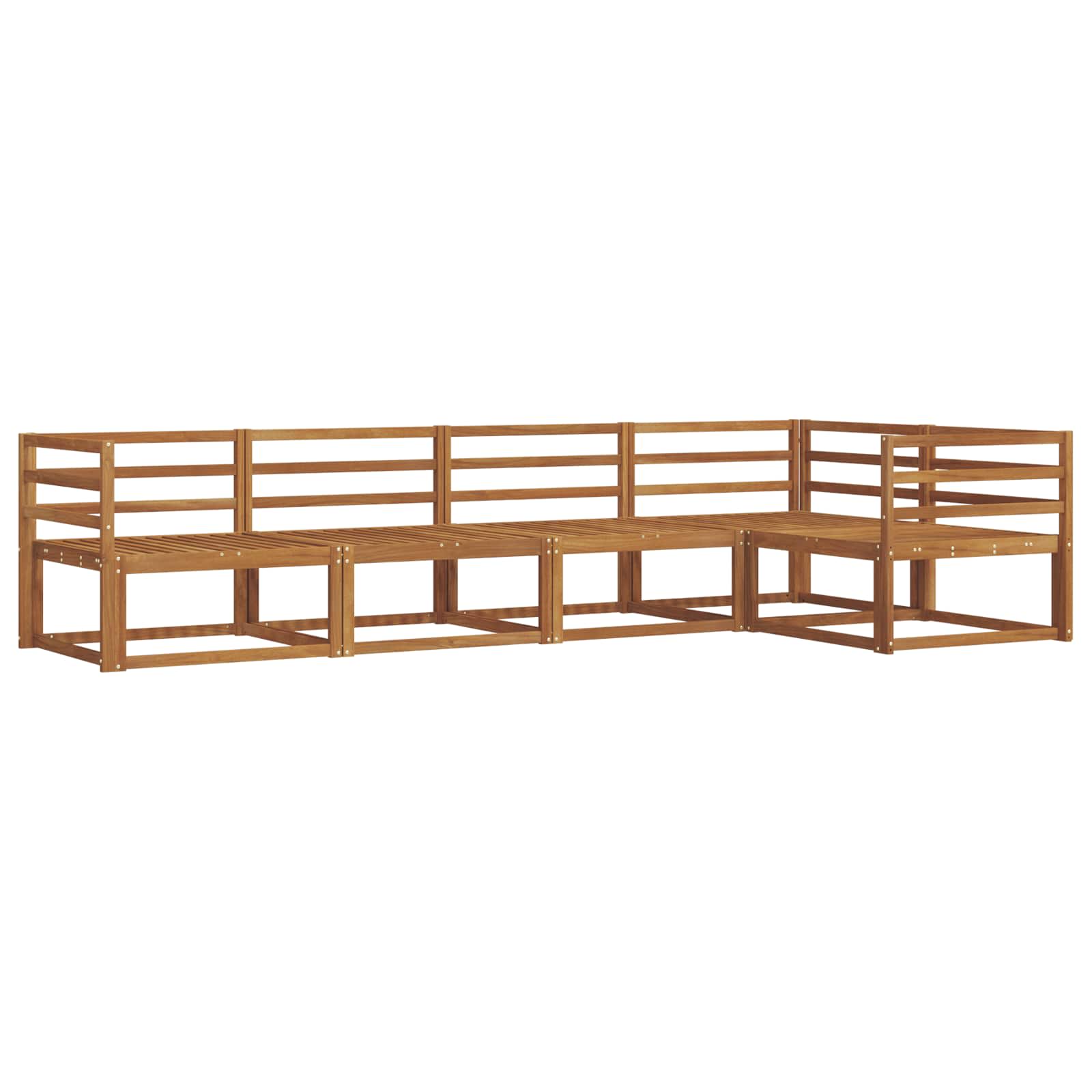 vidaXL Zestaw sof na zewnątrz 5 pcs naturalny Lite Drewno Akacji