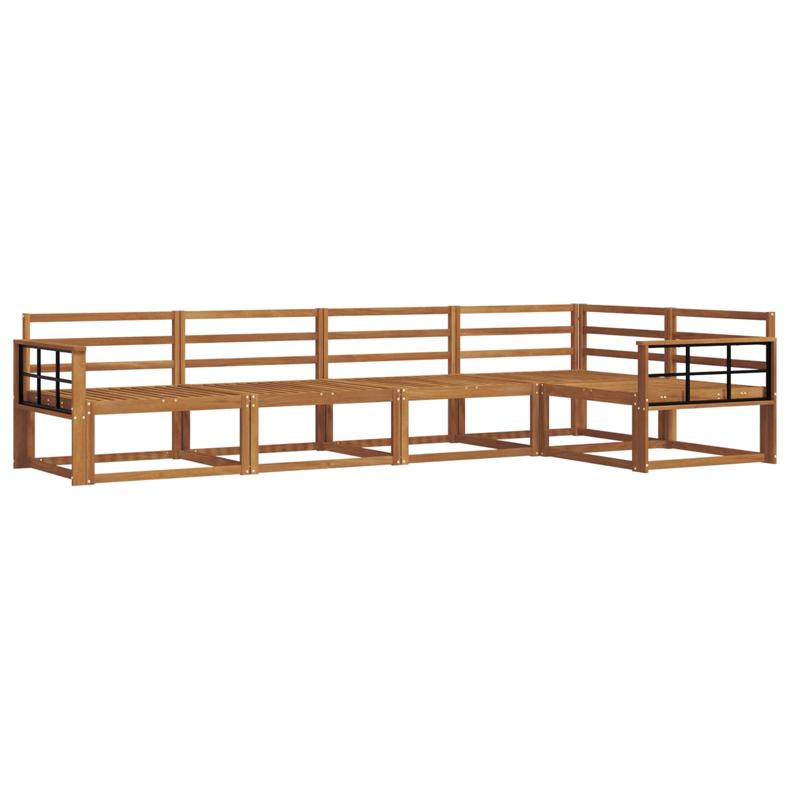 vidaXL Zestaw sof na zewnątrz 5 pcs naturalny Lite Drewno Akacji