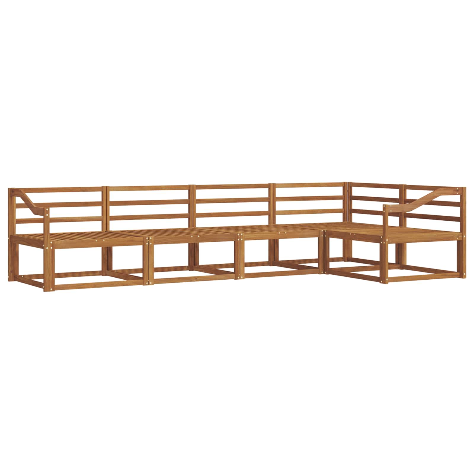 vidaXL Zestaw sof na zewnątrz 5 pcs naturalny Lite Drewno Akacji