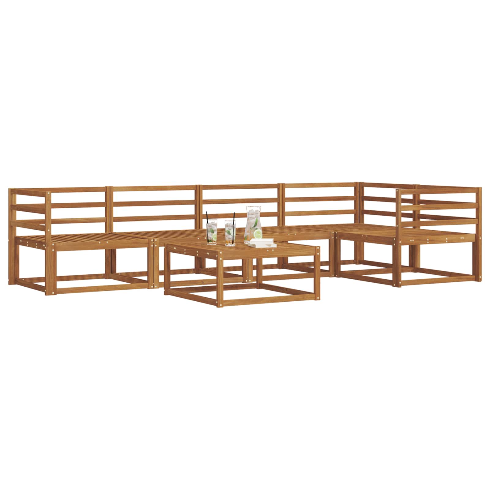 vidaXL Zestaw sof na zewnątrz 6 pcs naturalny Lite Drewno Akacji