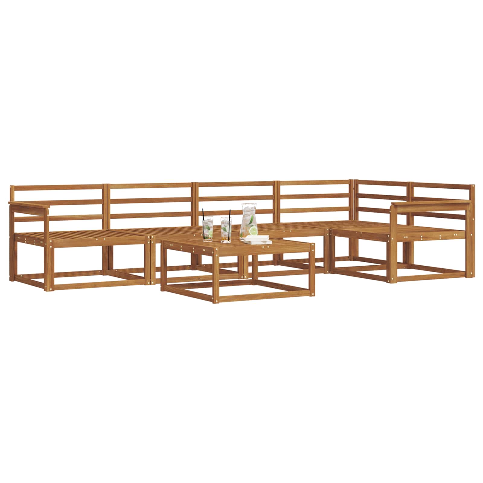 vidaXL Zestaw sof na zewnątrz 6 pcs naturalny Lite Drewno Akacji