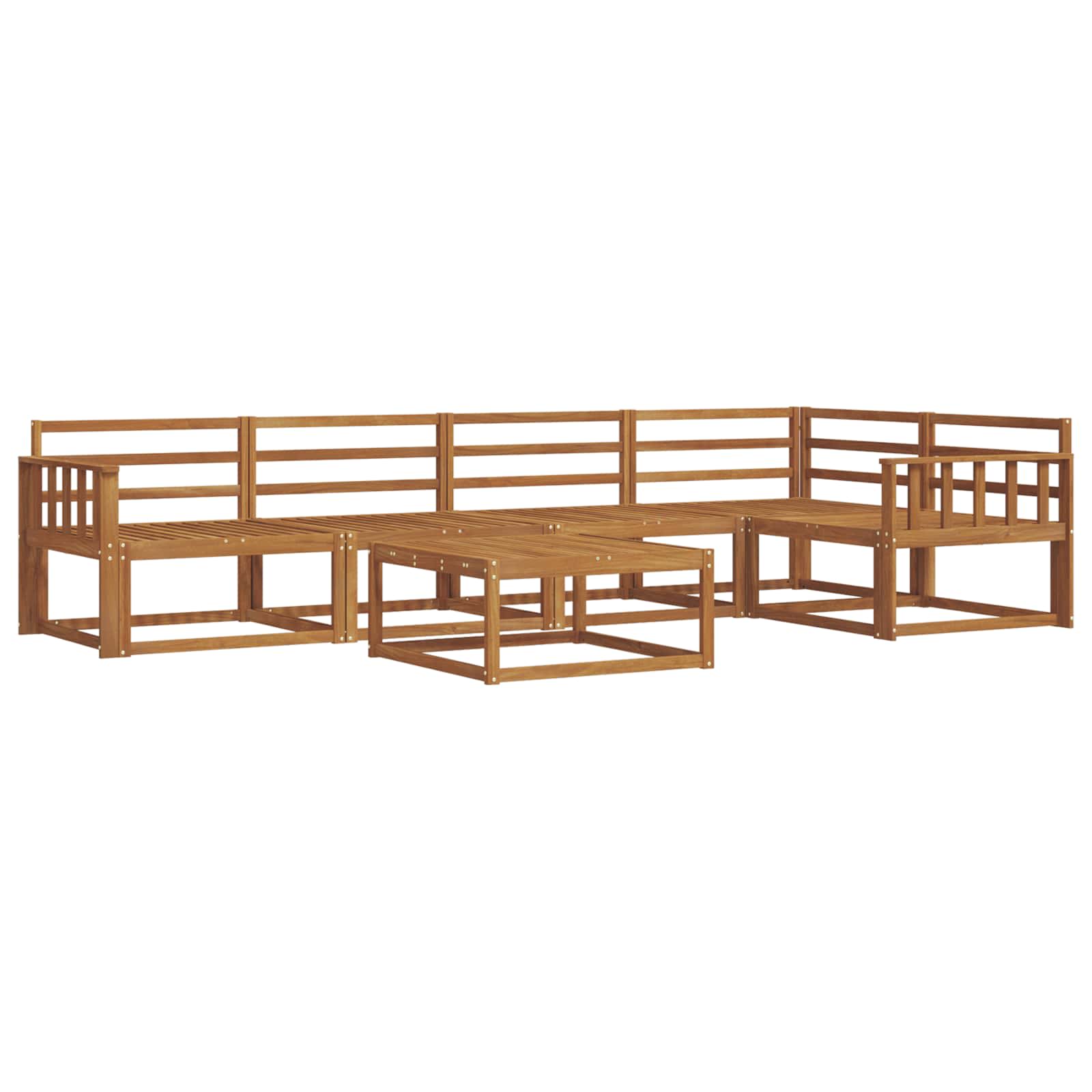 vidaXL Zestaw sof na zewnątrz 6 pcs naturalny Lite Drewno Akacji