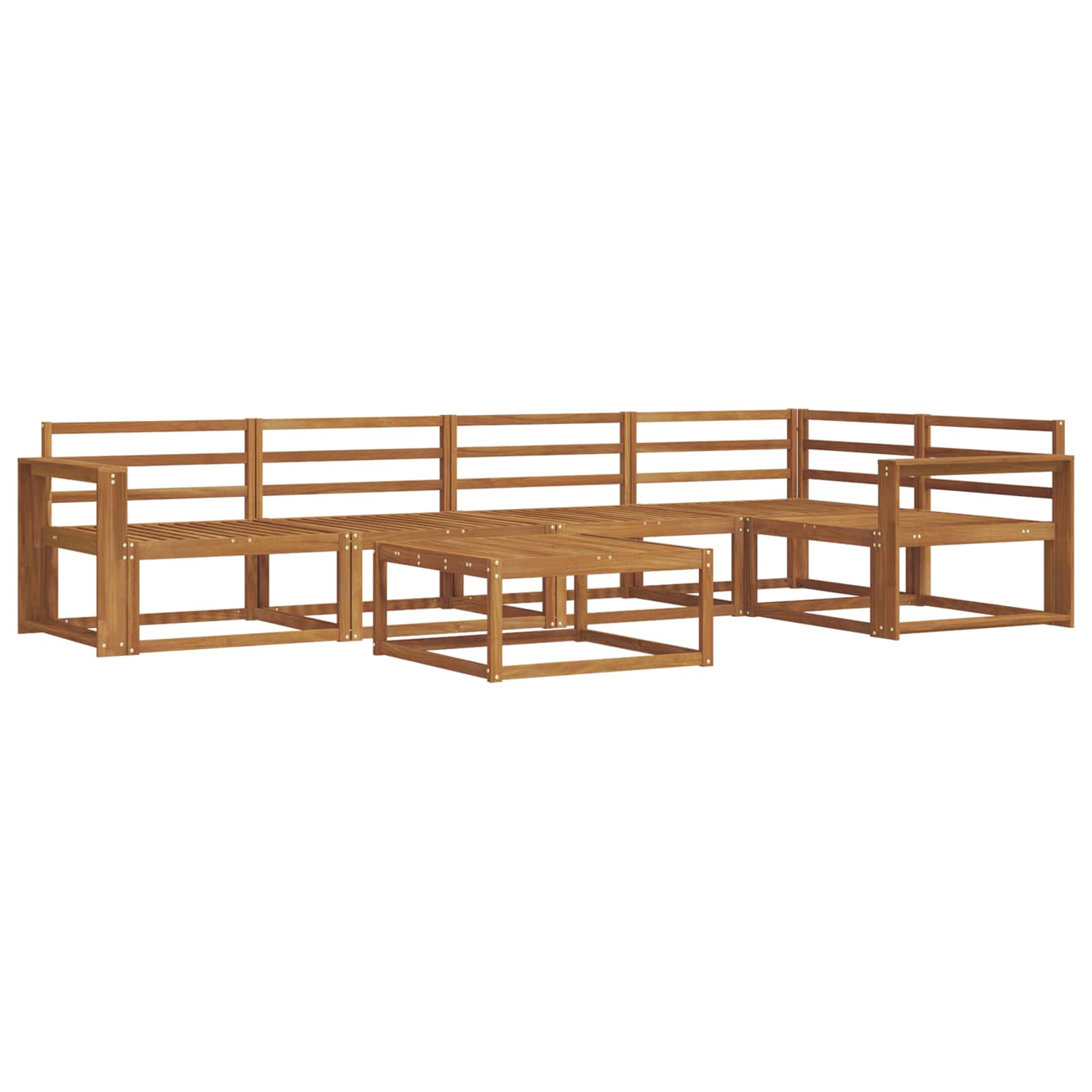 vidaXL Zestaw sof na zewnątrz 6 pcs naturalny Lite Drewno Akacji