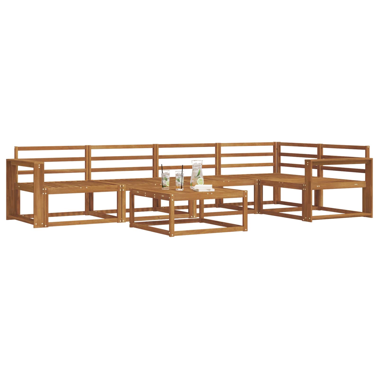 vidaXL Zestaw sof na zewnątrz 6 pcs naturalny Lite Drewno Akacji