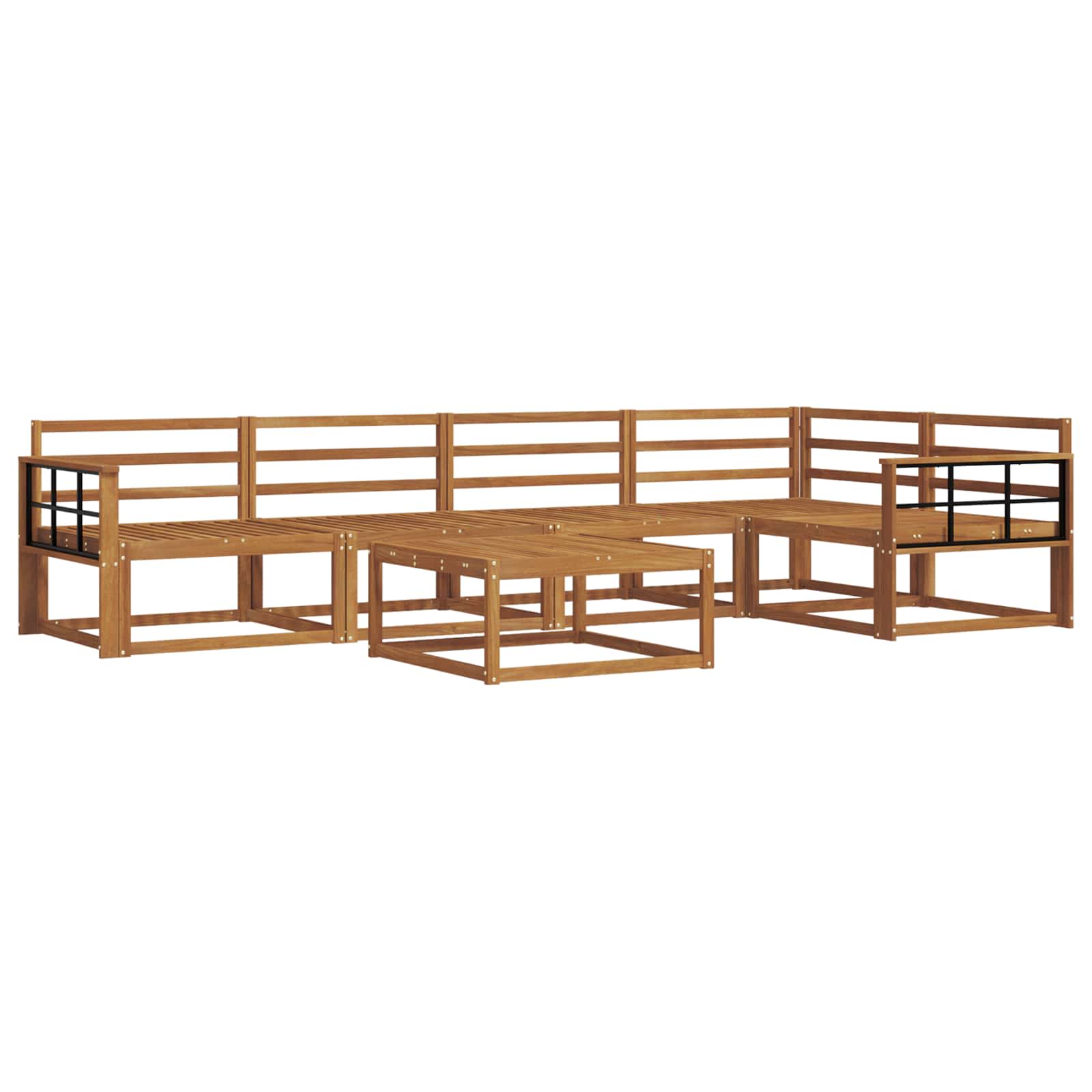 vidaXL Zestaw sof na zewnątrz 6 pcs naturalny Lite Drewno Akacji