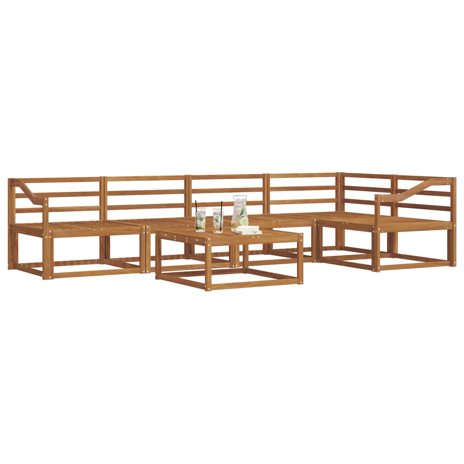 vidaXL Zestaw sof na zewnątrz 6 pcs naturalny Lite Drewno Akacji
