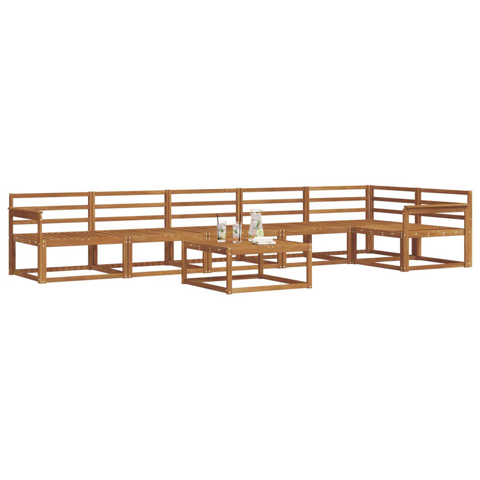 vidaXL Zestaw sof na zewnątrz 7 pcs Naturalny Lite Drewno Akacji