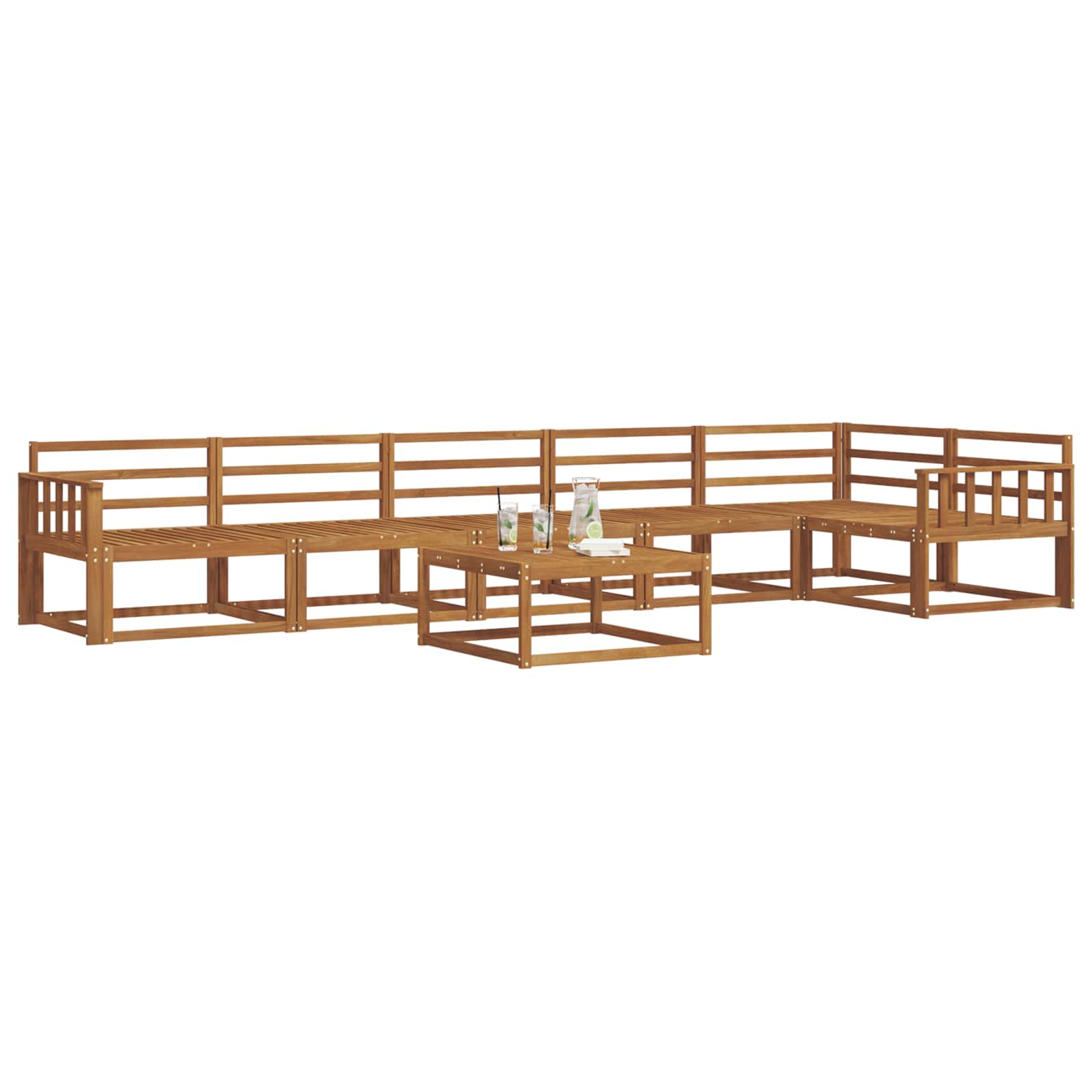 vidaXL Zestaw sof na zewnątrz 7 pcs Naturalny Lite Drewno Akacji