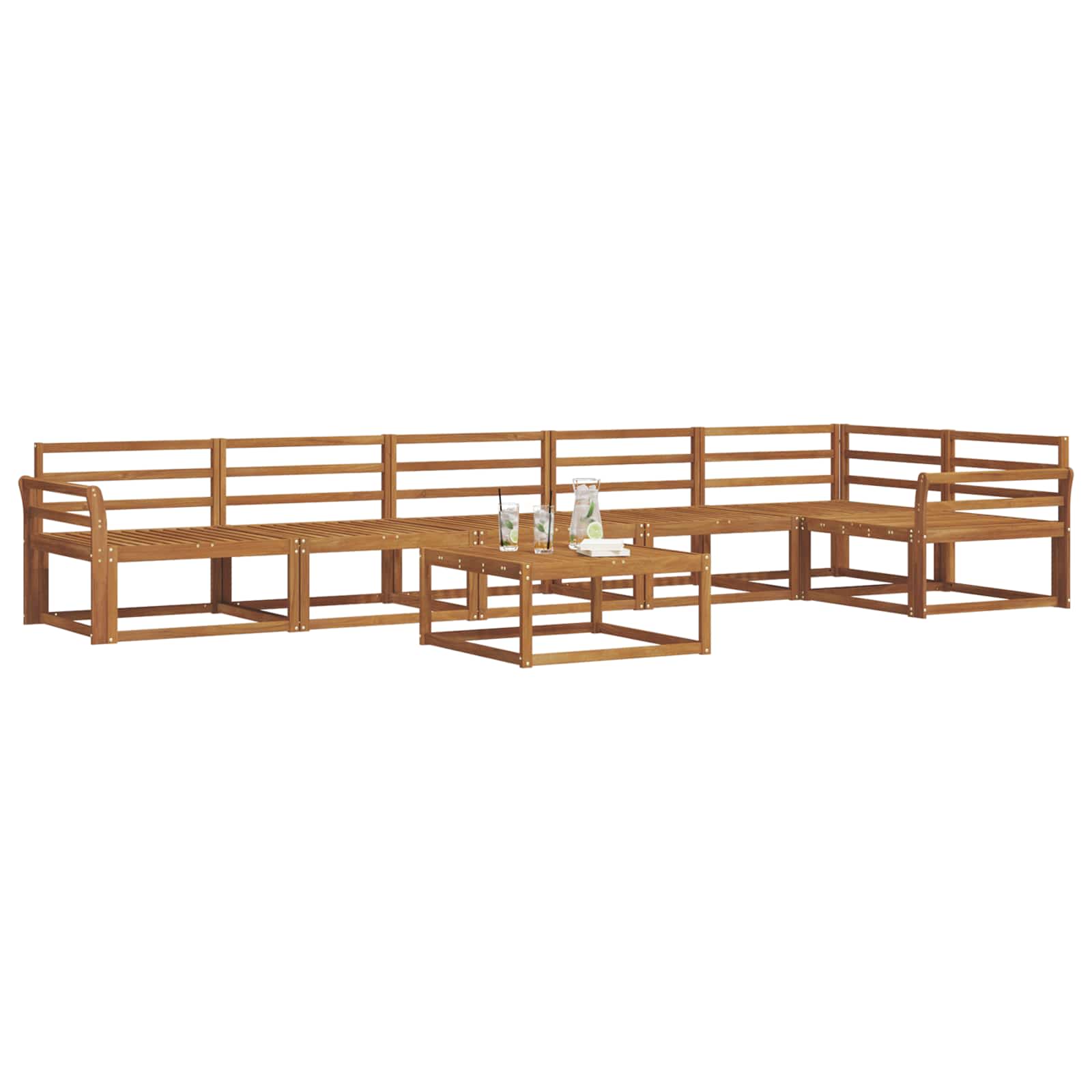 vidaXL Zestaw sof na zewnątrz 7 pcs Naturalny Lite Drewno Akacji
