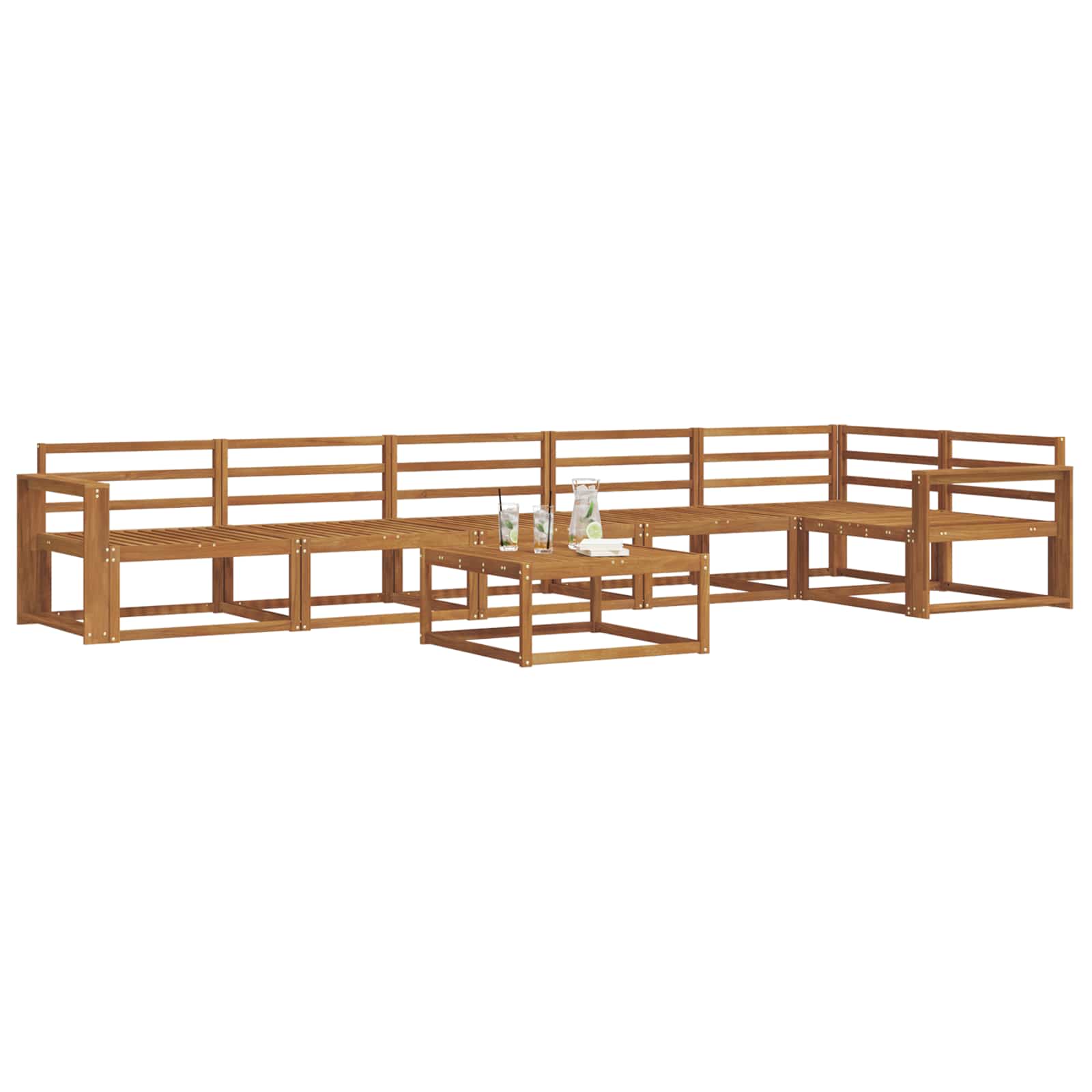 vidaXL Zestaw sof na zewnątrz 7 pcs Naturalny Lite Drewno Akacji