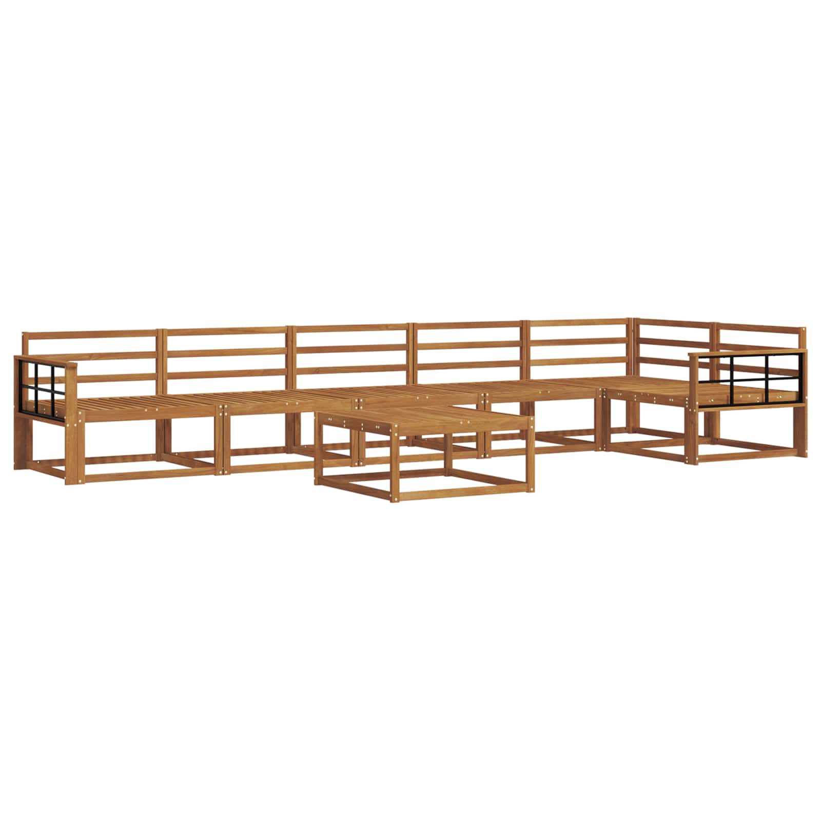 vidaXL Zestaw sof na zewnątrz 7 pcs Naturalny Lite Drewno Akacji
