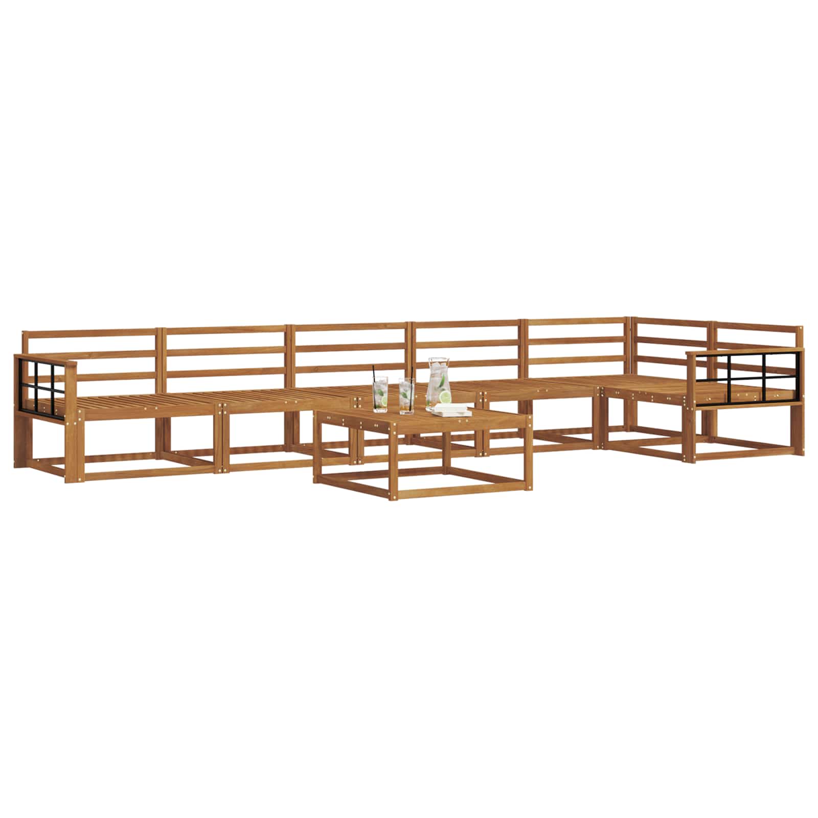 vidaXL Zestaw sof na zewnątrz 7 pcs Naturalny Lite Drewno Akacji