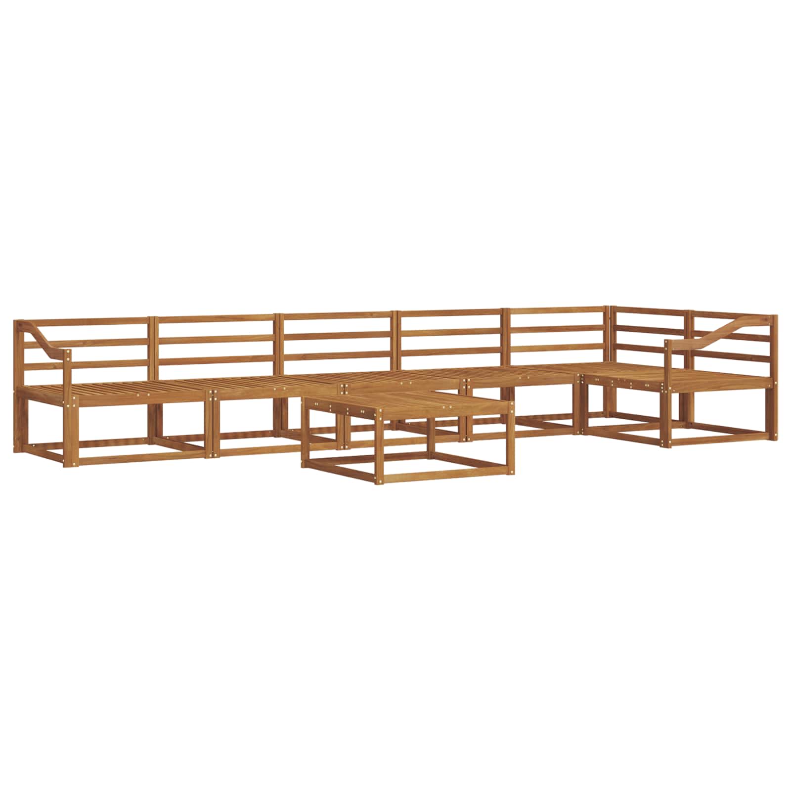 vidaXL Zestaw sof na zewnątrz 7 pcs Naturalny Lite Drewno Akacji