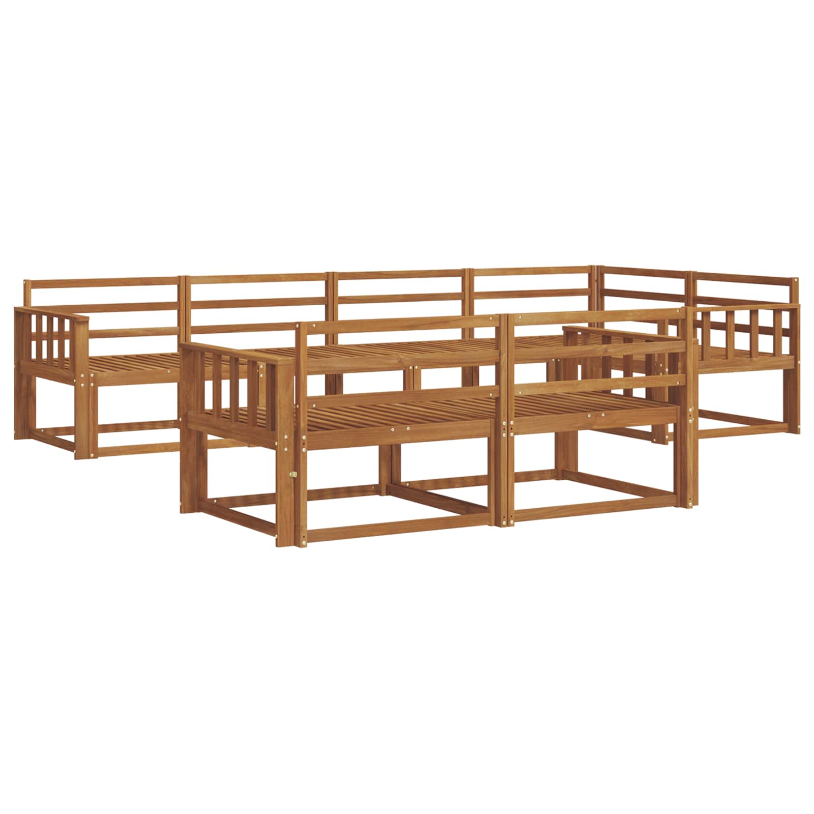 vidaXL Zestaw sof na zewnątrz 7 pcs naturalny Lite Drewno Akacji