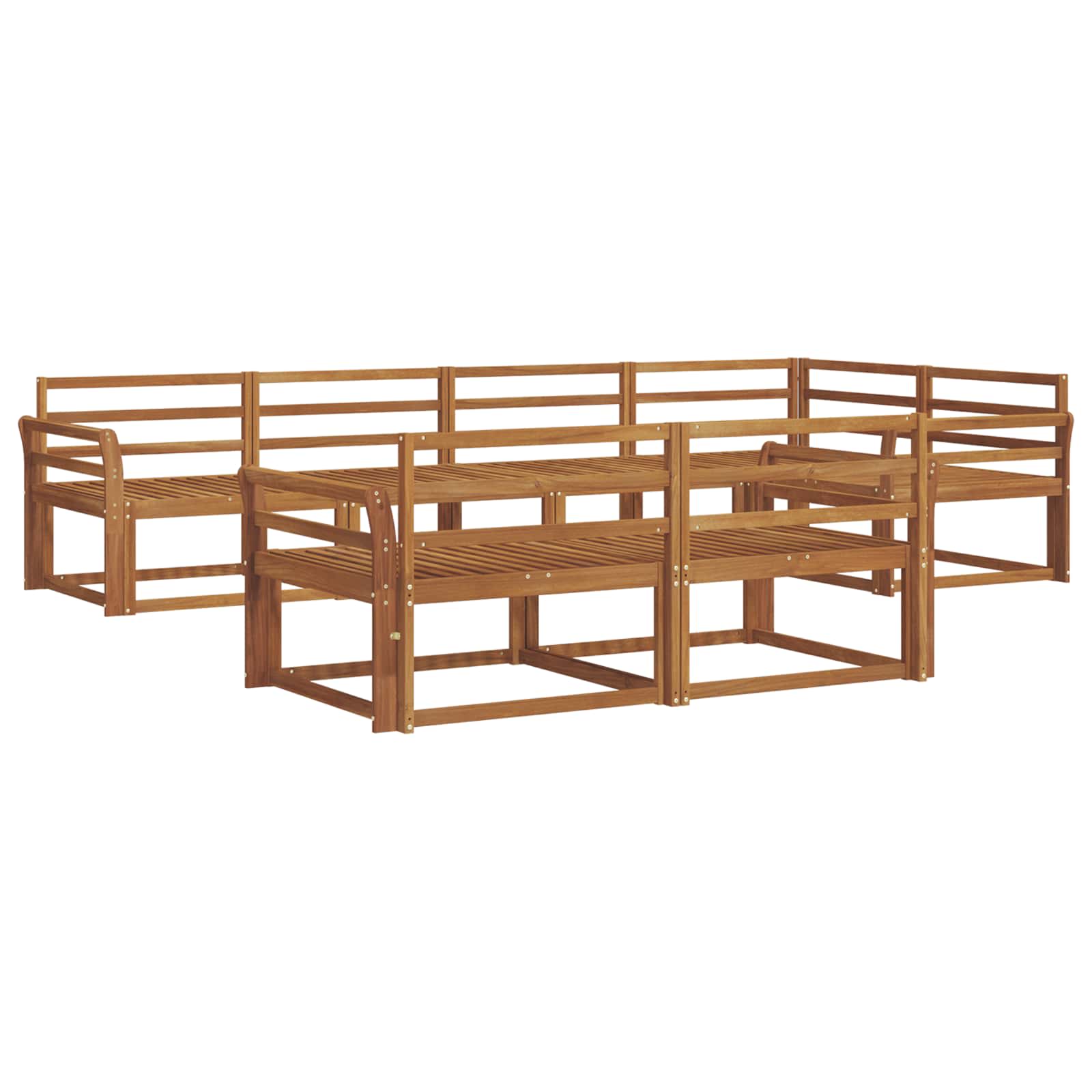 vidaXL Zestaw sof na zewnątrz 7 pcs naturalny Lite Drewno Akacji