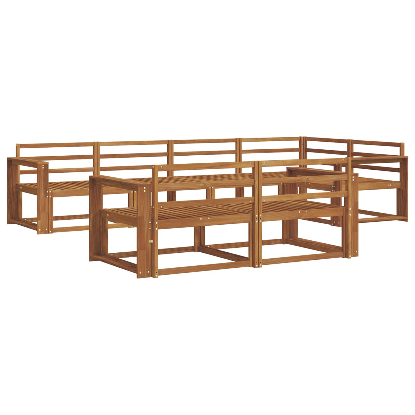 vidaXL Zestaw sof na zewnątrz 7 pcs naturalny Lite Drewno Akacji