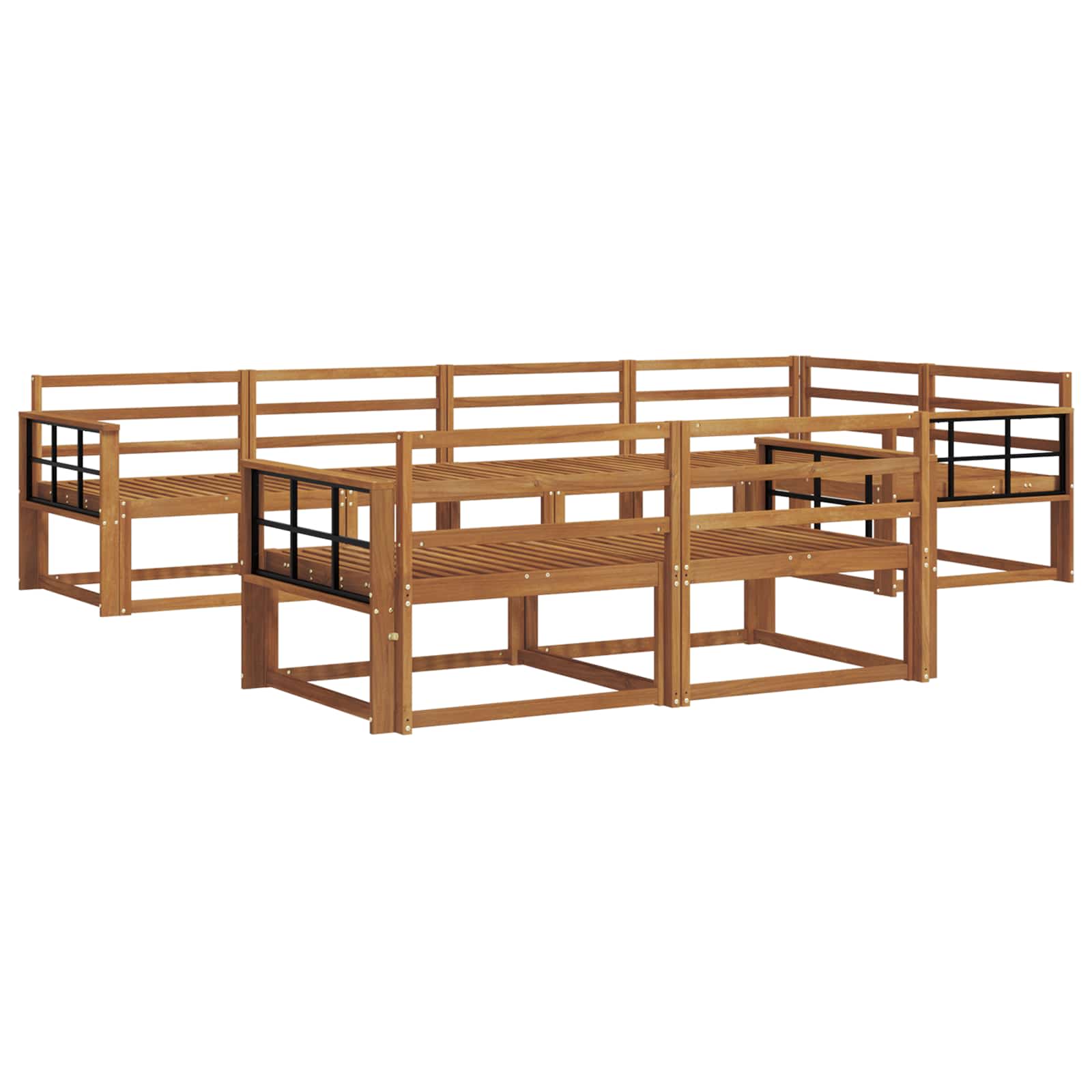 vidaXL Zestaw sof na zewnątrz 7 pcs naturalny Lite Drewno Akacji