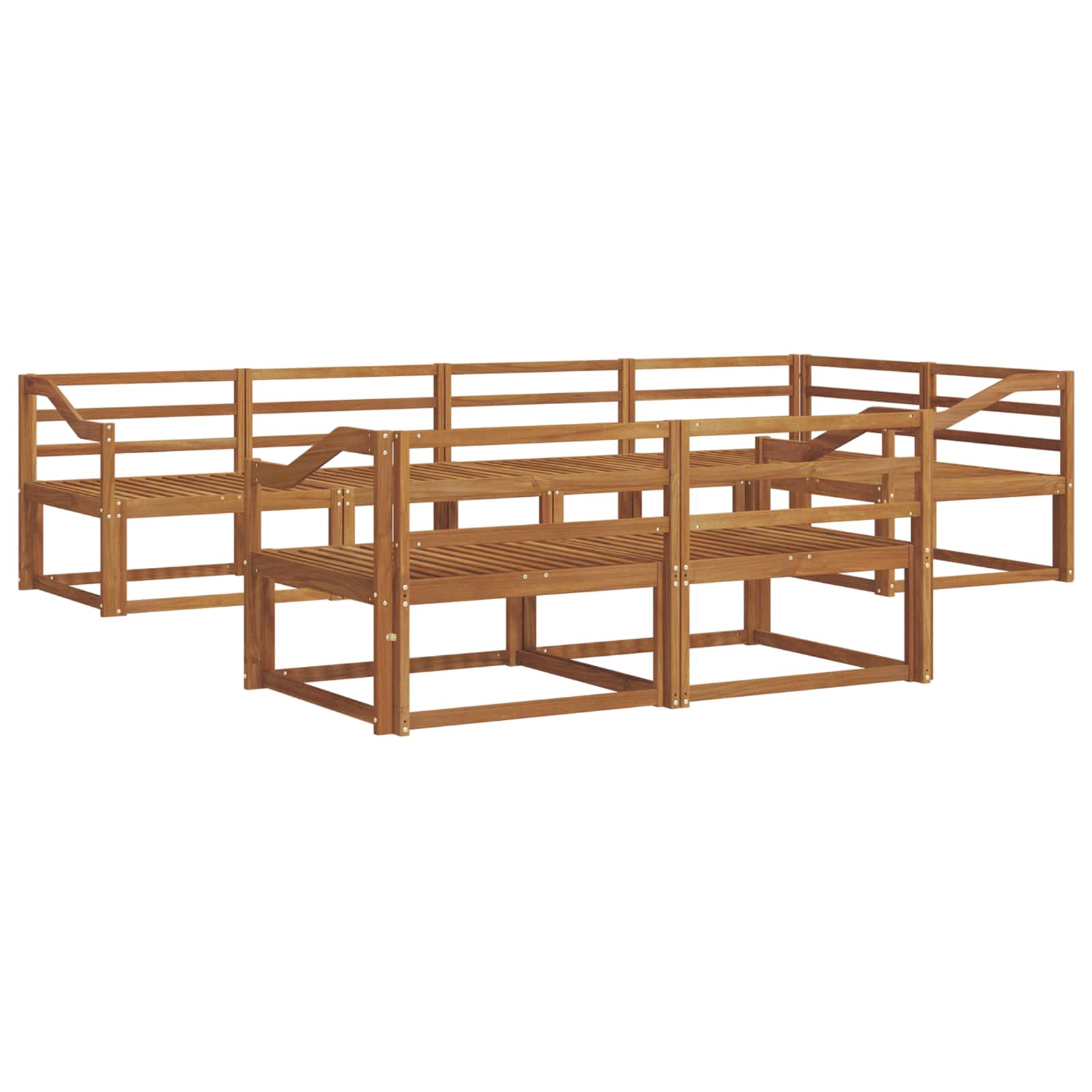 vidaXL Zestaw sof na zewnątrz 7 pcs naturalny Lite Drewno Akacji