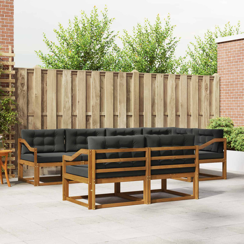 vidaXL Zestaw sof na zewnątrz z poduszką 7 pcs Naturalny i Antracytowy