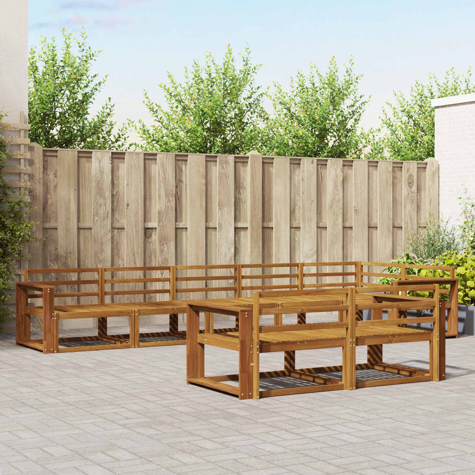 vidaXL Zestaw sof na zewnątrz 8 pcs Naturalny Lite Drewno Akacji