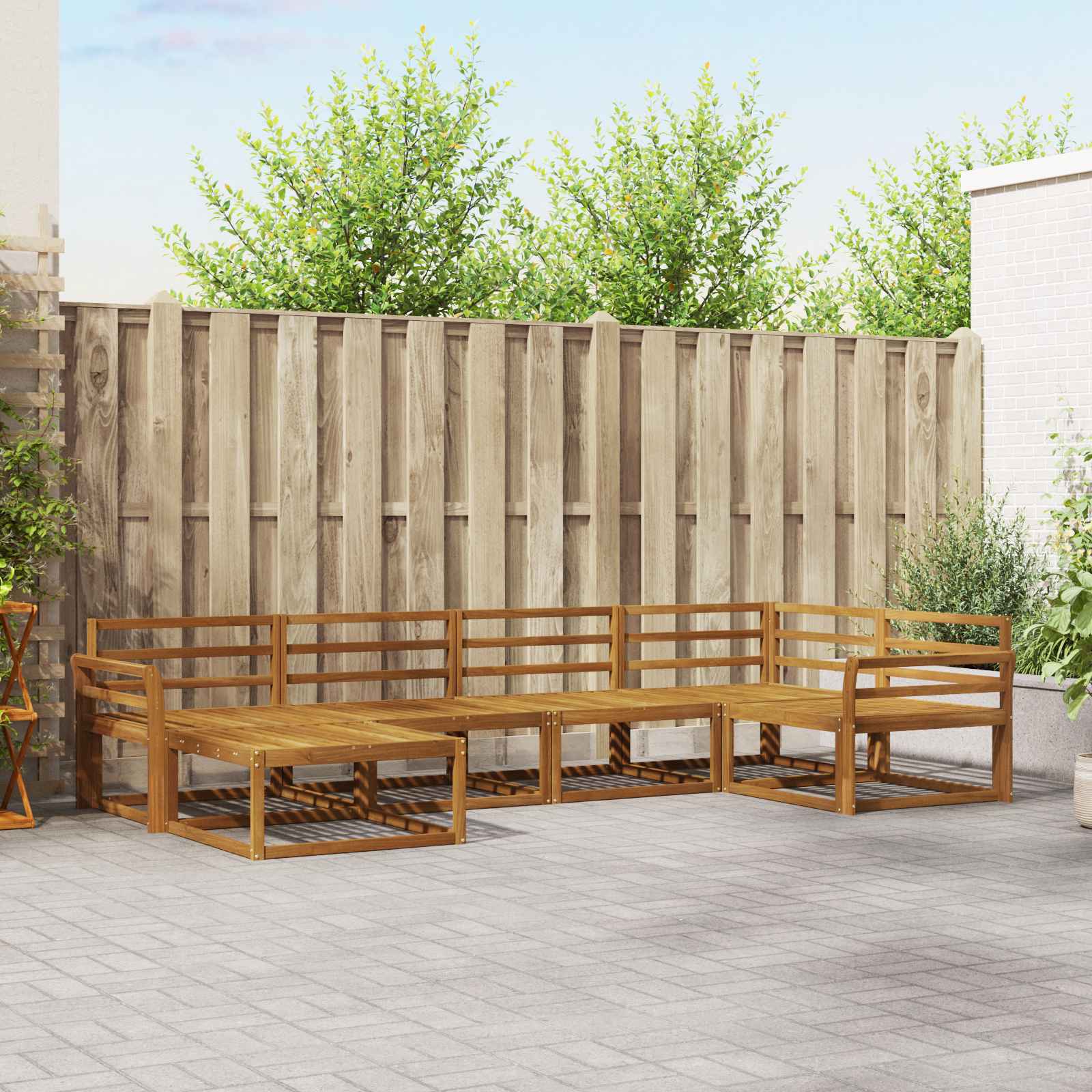 vidaXL Zestaw sof na zewnątrz 6 pcs naturalny Lite Drewno Akacji
