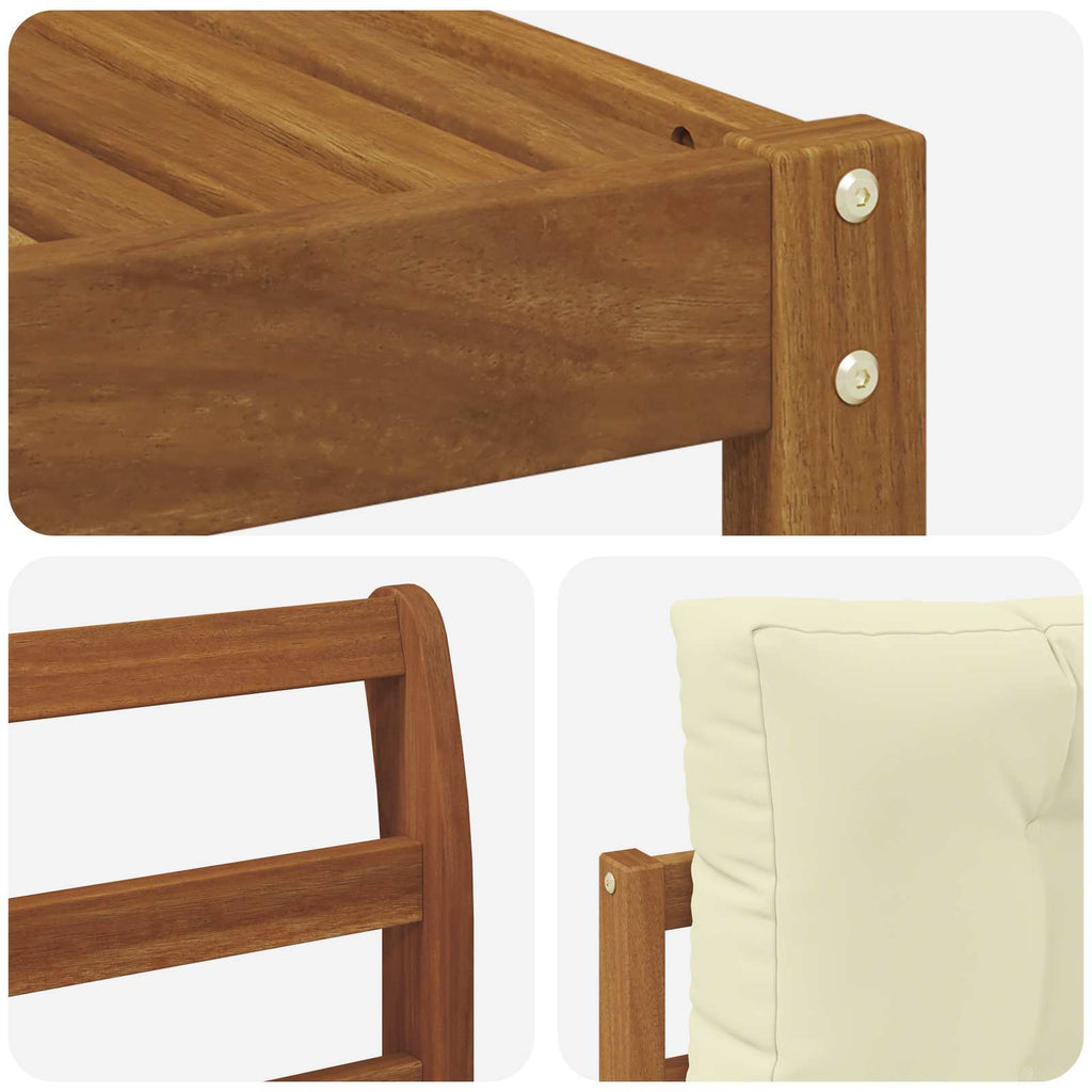 vidaXL Zestaw sof na zewnątrz z poduszką 6 pcs Naturalny i Kremowy