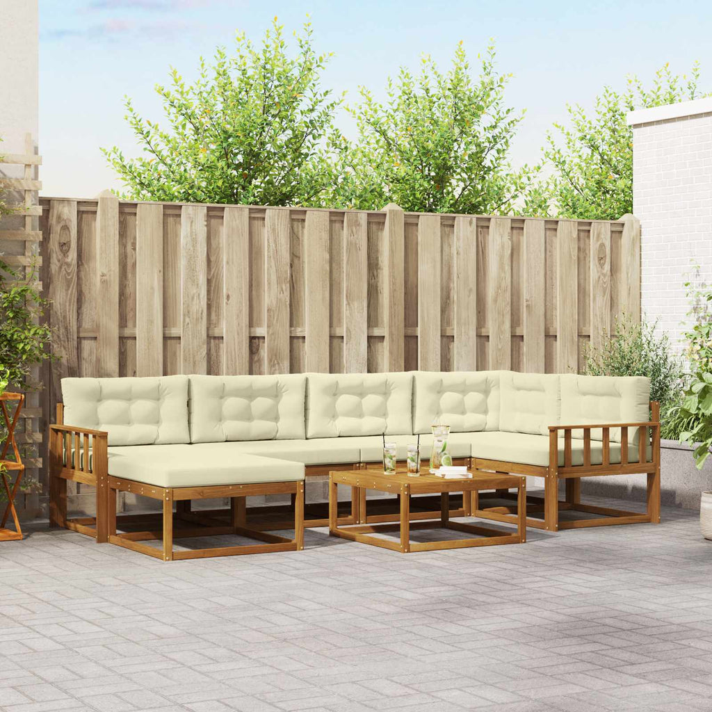 vidaXL Zestaw sof na zewnątrz z poduszką 7 pcs Naturalny i Kremowy