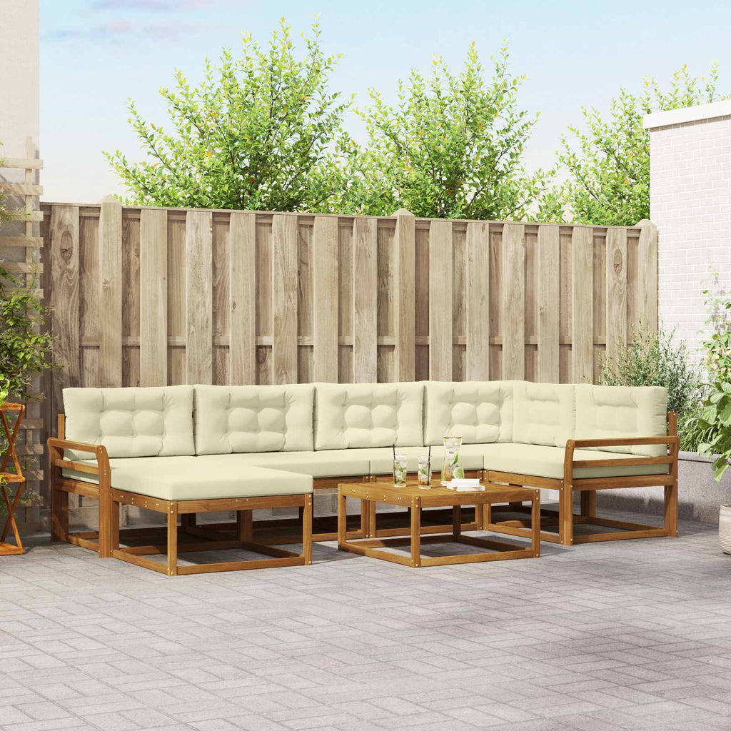 vidaXL Zestaw sof na zewnątrz z poduszką 7 pcs Naturalny i Kremowy