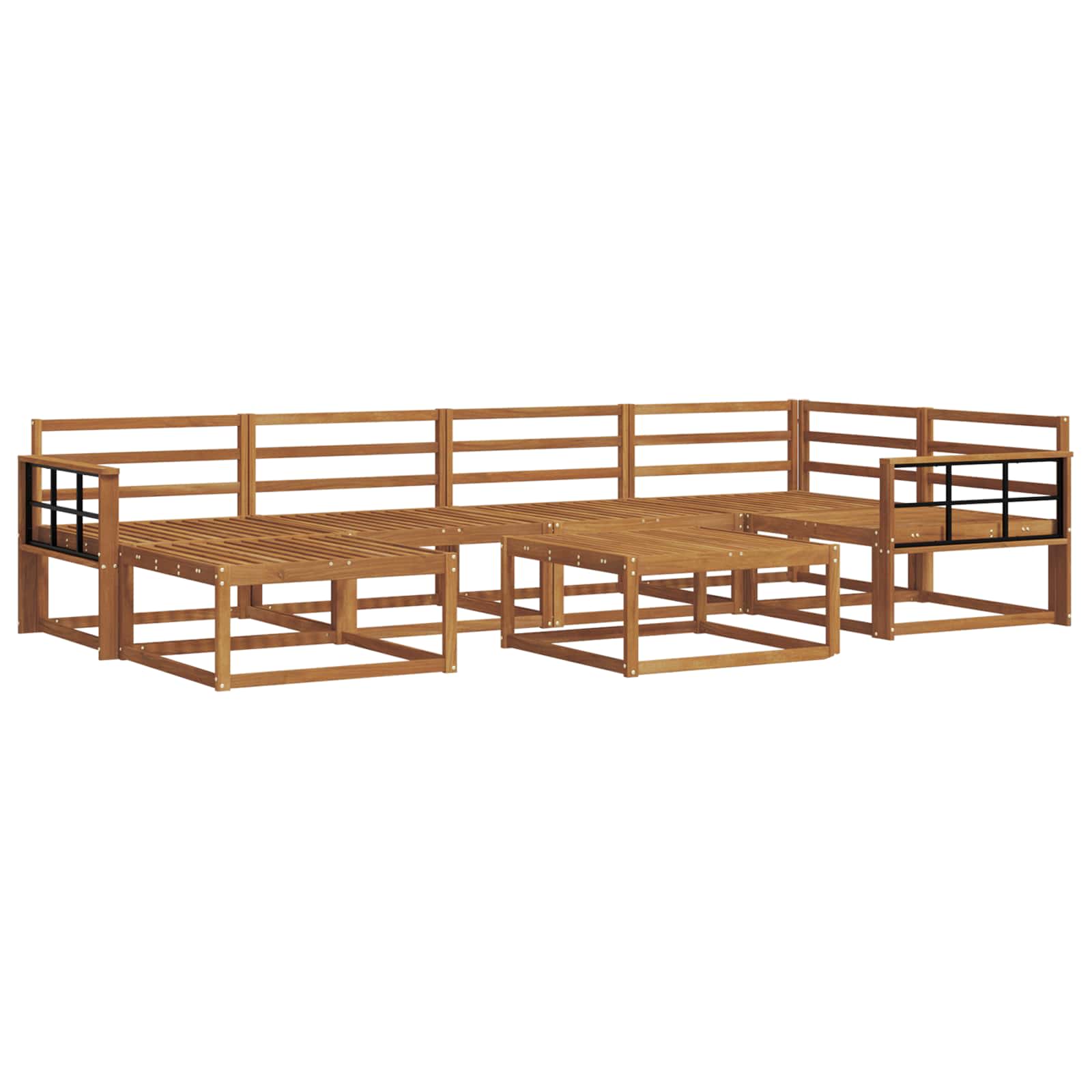 vidaXL Zestaw sof na zewnątrz 7 pcs Naturalny Lite Drewno Akacji
