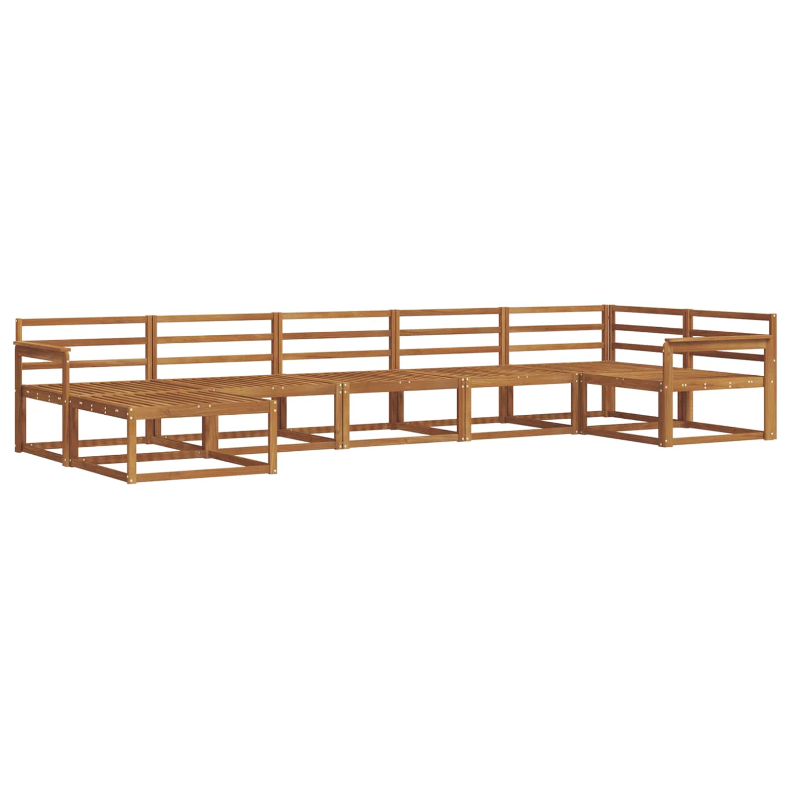 vidaXL Zestaw sof na zewnątrz 7 pcs Naturalny Lite Drewno Akacji