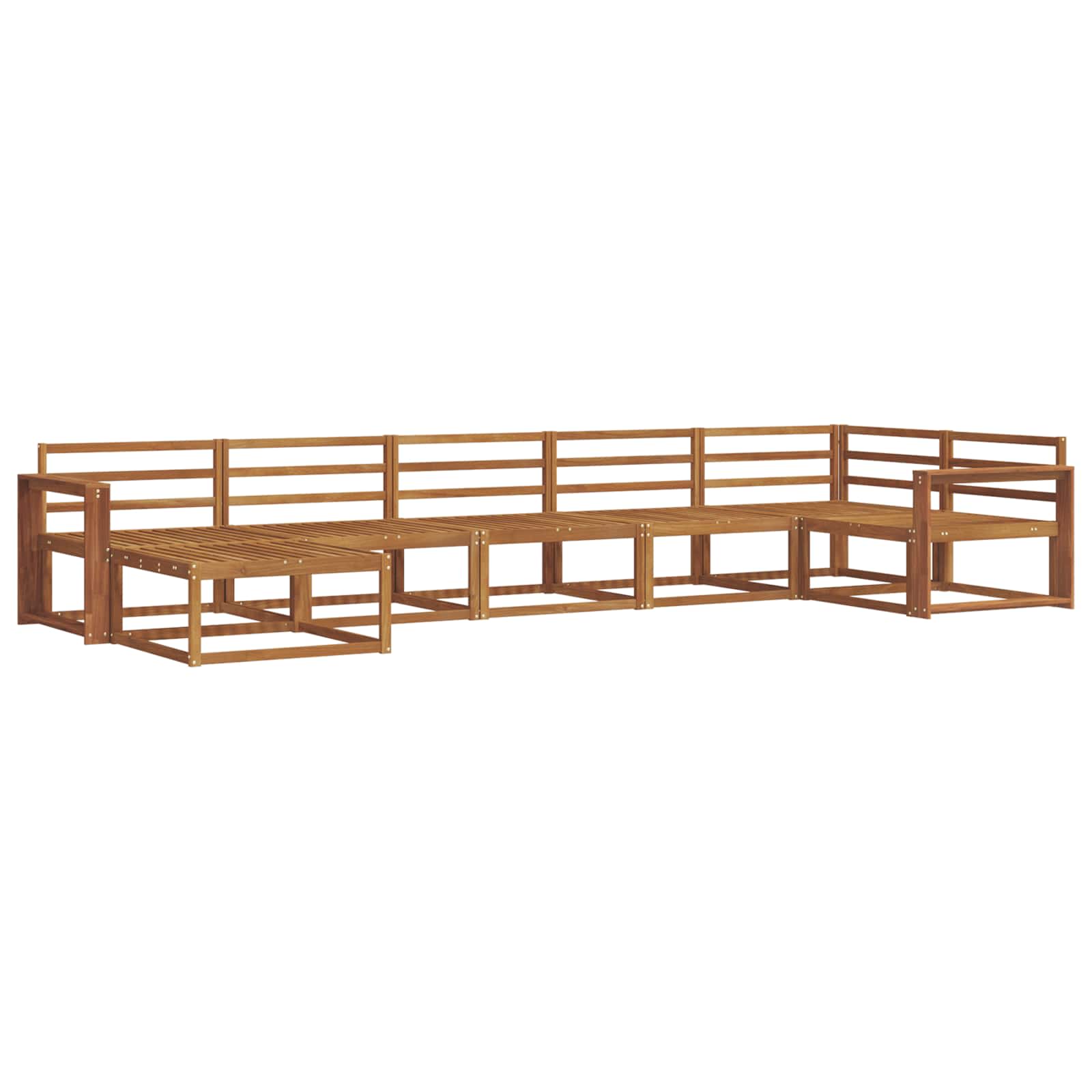 vidaXL Zestaw sof na zewnątrz 7 pcs Naturalny Lite Drewno Akacji
