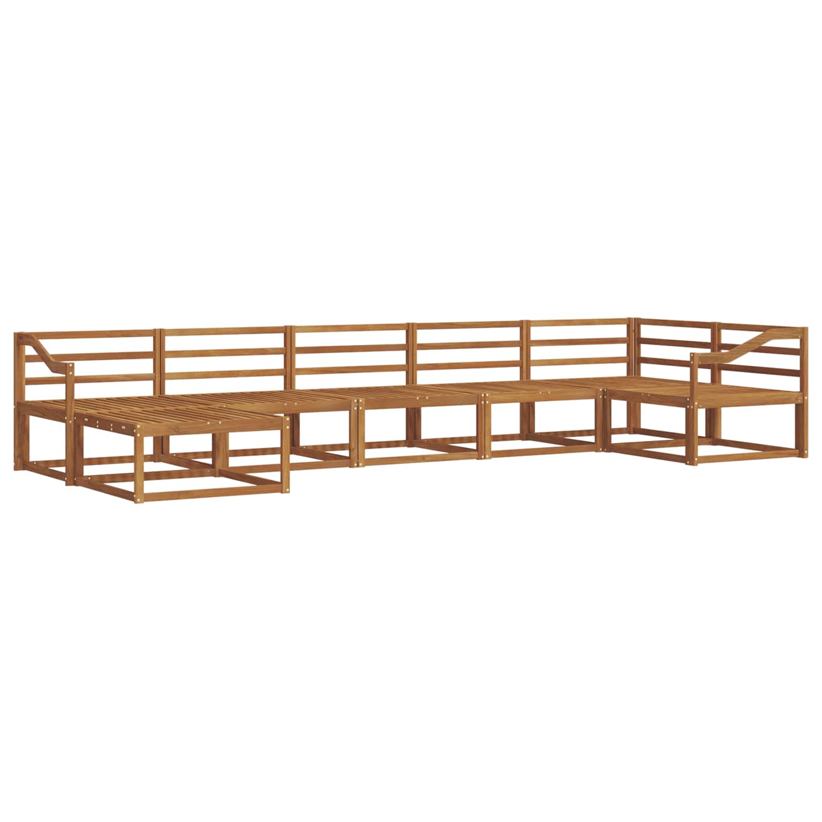 vidaXL Zestaw sof na zewnątrz 7 pcs Naturalny Lite Drewno Akacji