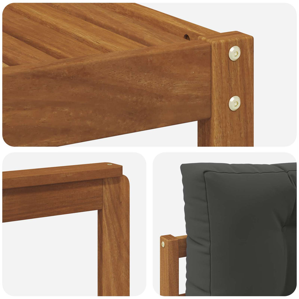 vidaXL Zestaw sof na zewnątrz z poduszką 8 pcs Naturalny i Antracytowy