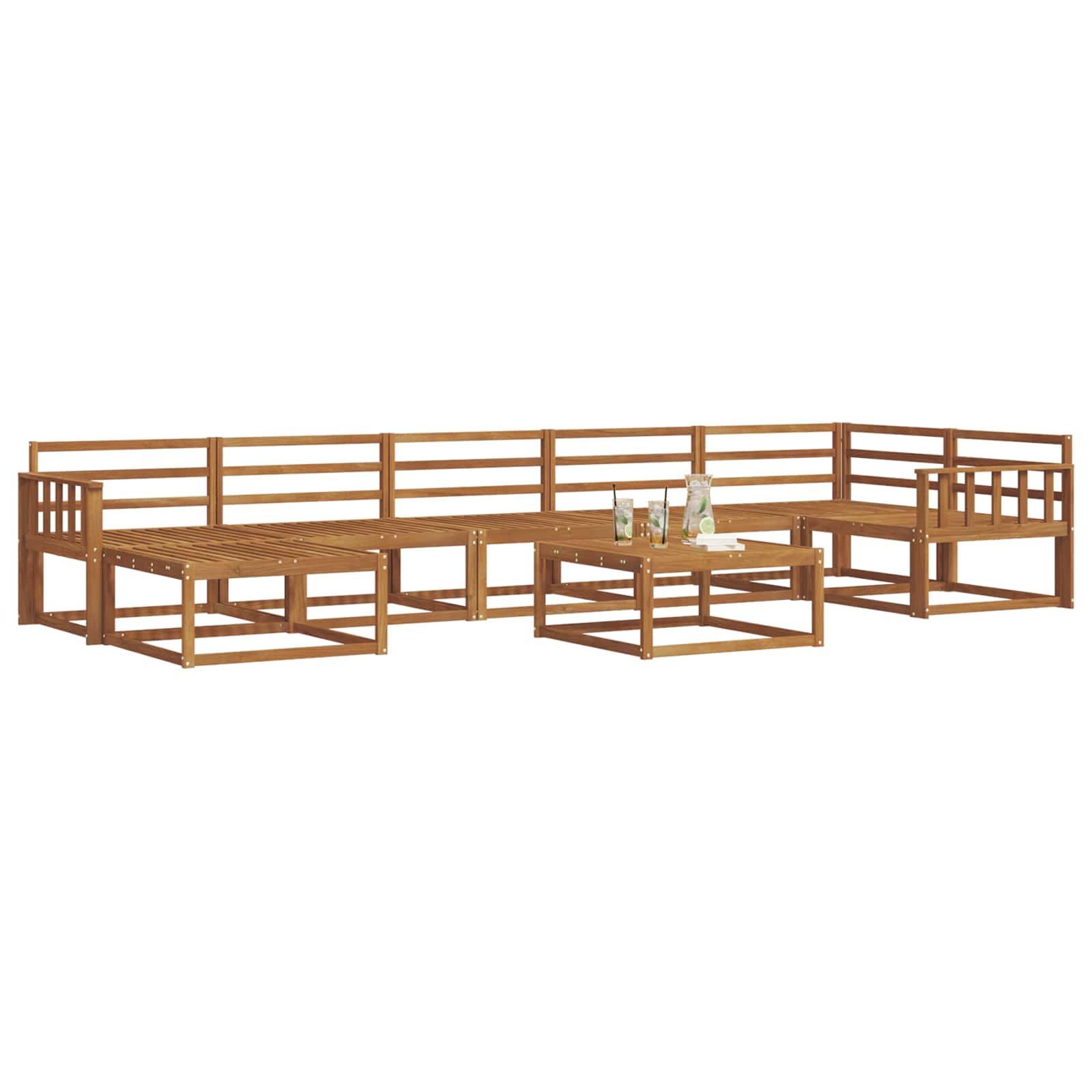 vidaXL Zestaw sof na zewnątrz 8 pcs Naturalny Lite Drewno Akacji