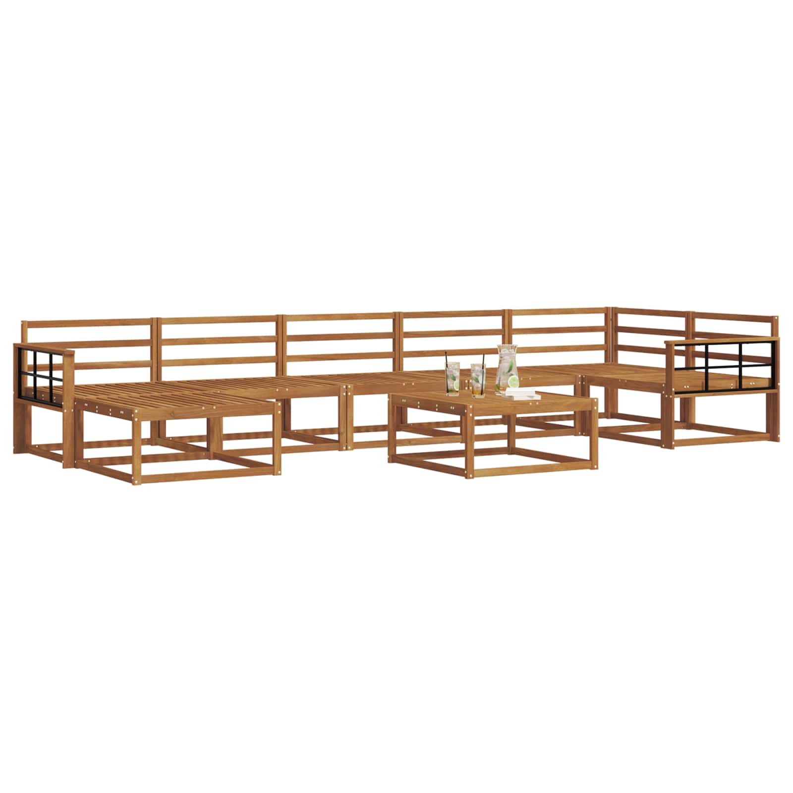 vidaXL Zestaw sof na zewnątrz 8 pcs Naturalny Lite Drewno Akacji