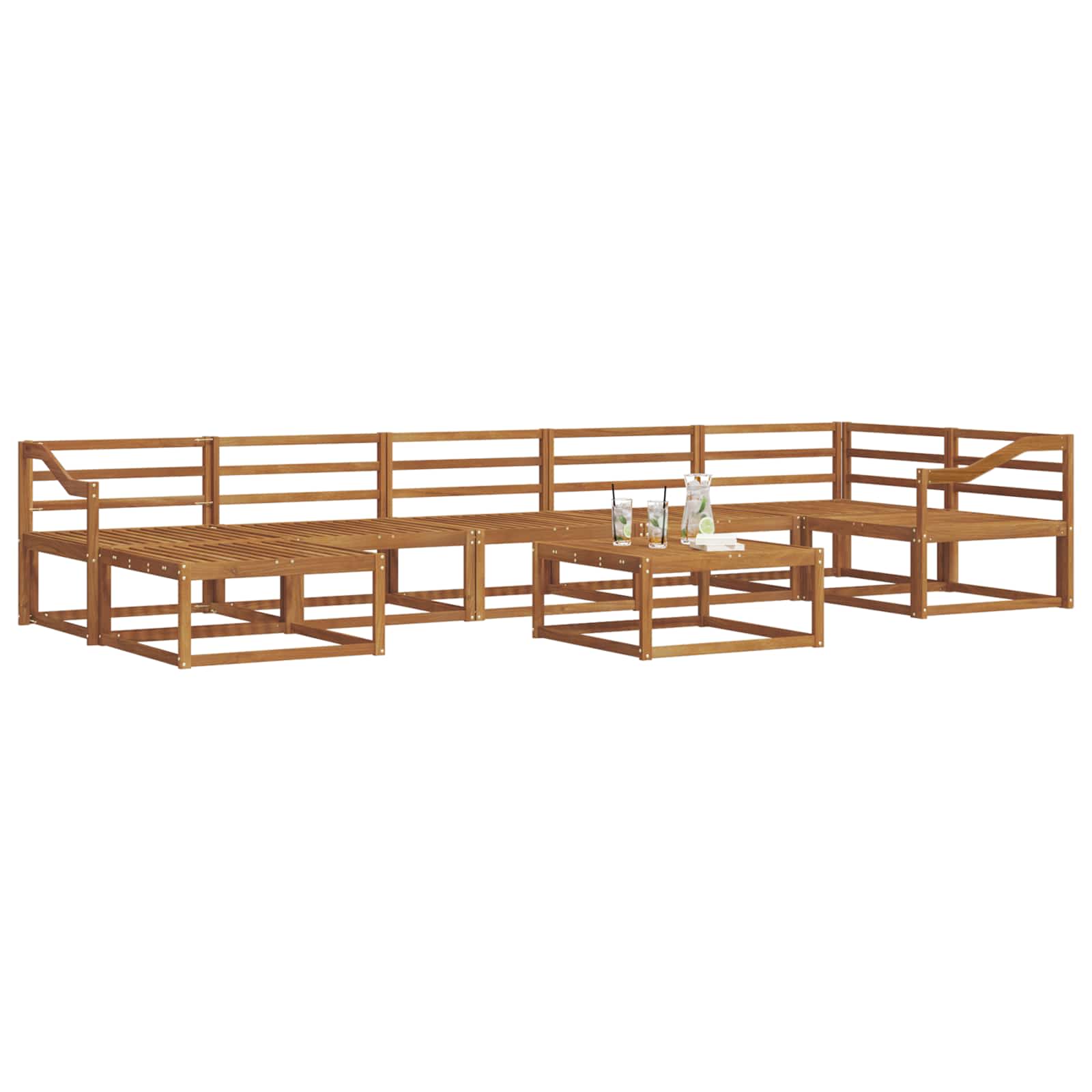 vidaXL Zestaw sof na zewnątrz 8 pcs Naturalny Lite Drewno Akacji