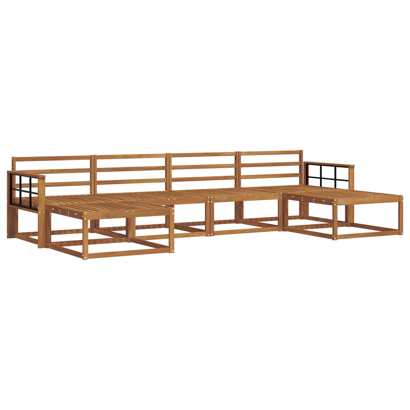 vidaXL Zestaw sof na zewnątrz 6 pcs Naturalny Lite Drewno Akacji
