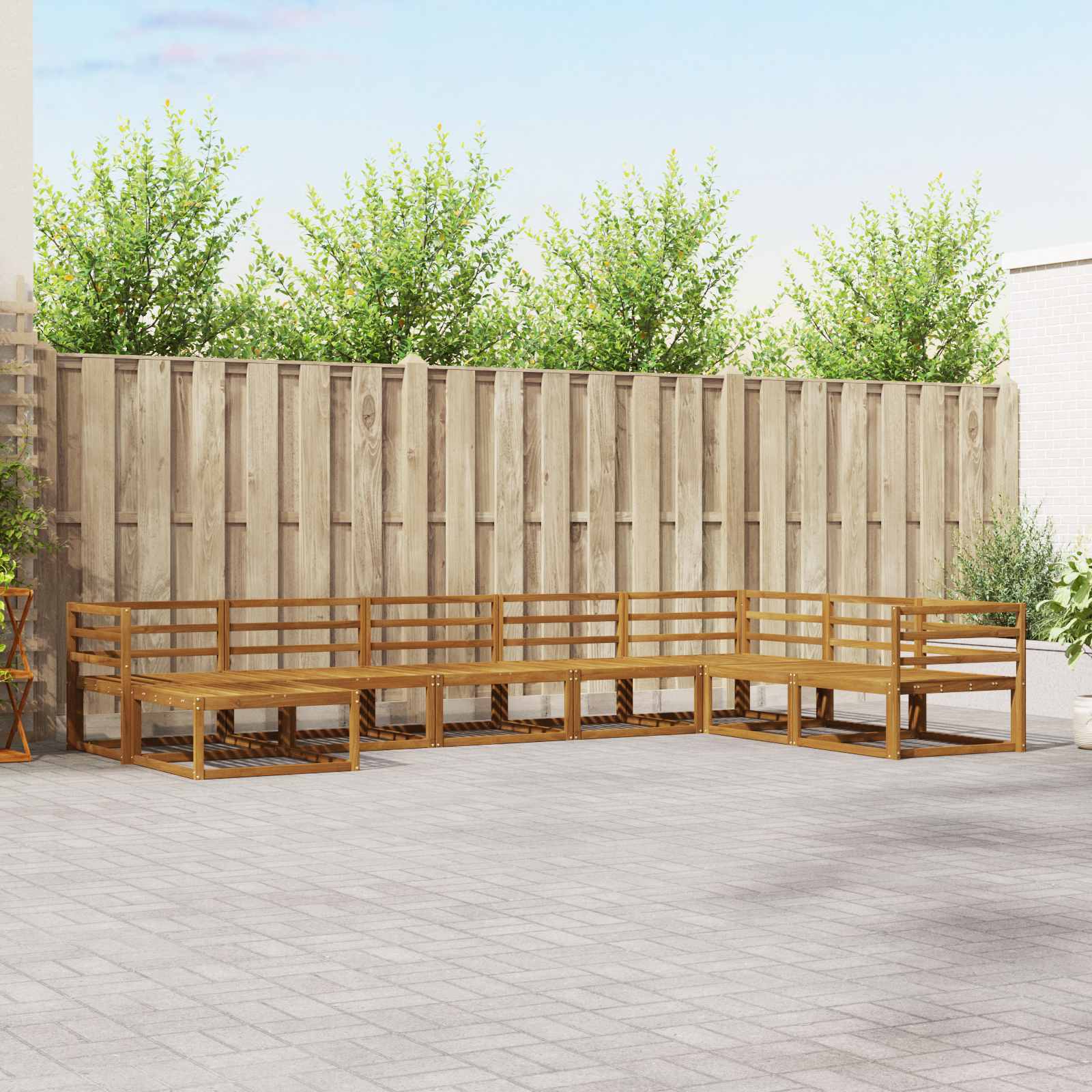 vidaXL Zestaw sof na zewnątrz 8 pcs Naturalny Lite Drewno Akacji