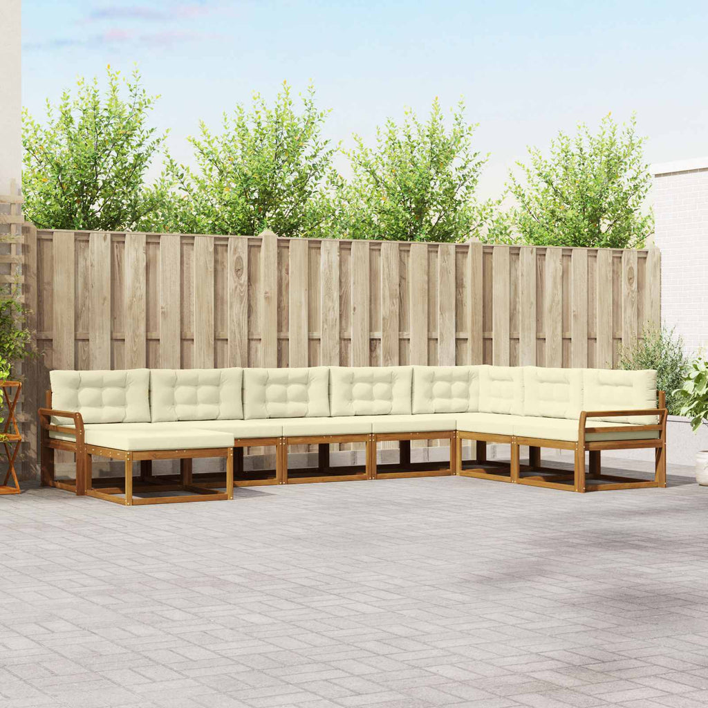 vidaXL Zestaw sof na zewnątrz z poduszką 8 pcs Naturalny i Kremowy