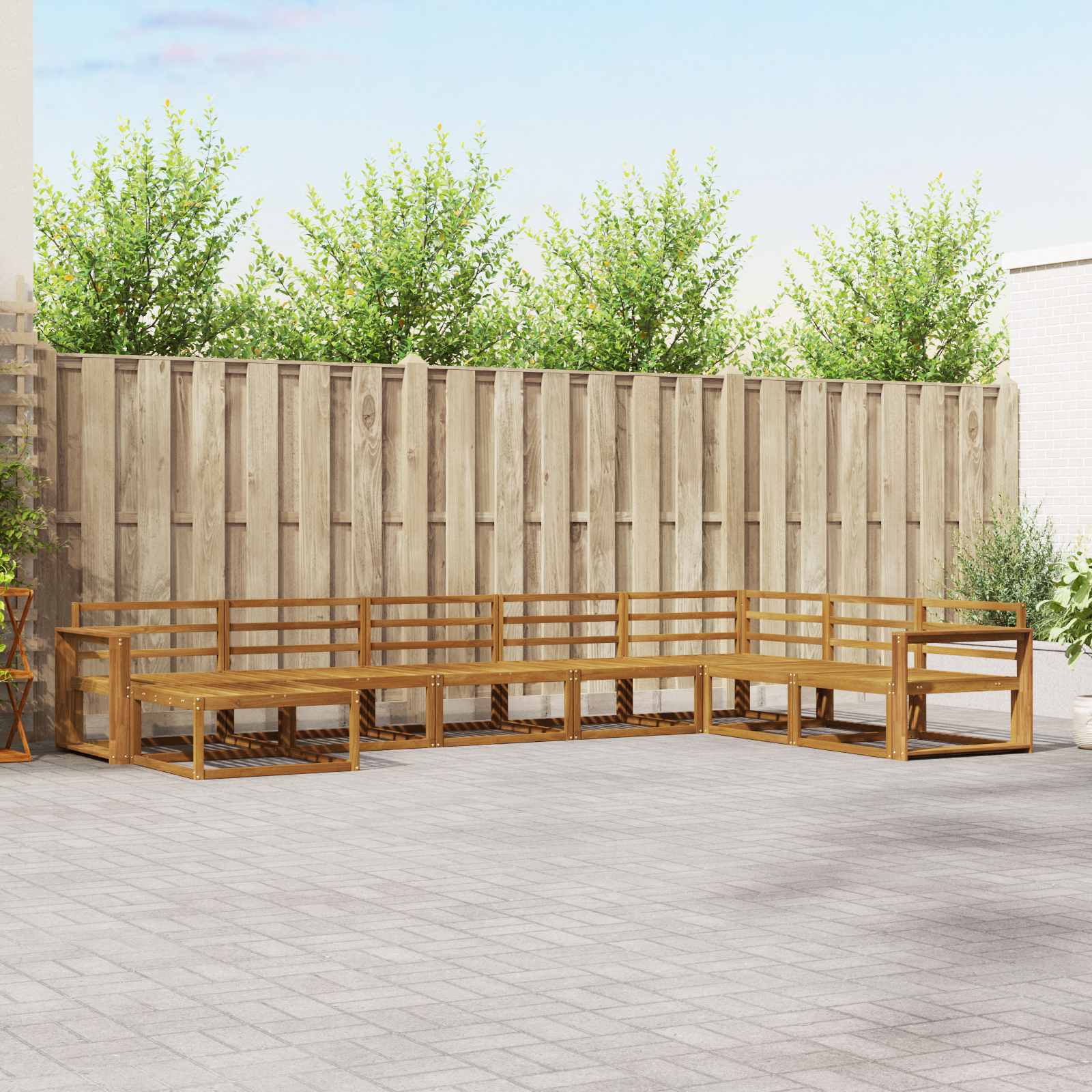 vidaXL Zestaw sof na zewnątrz 8 pcs Naturalny Lite Drewno Akacji