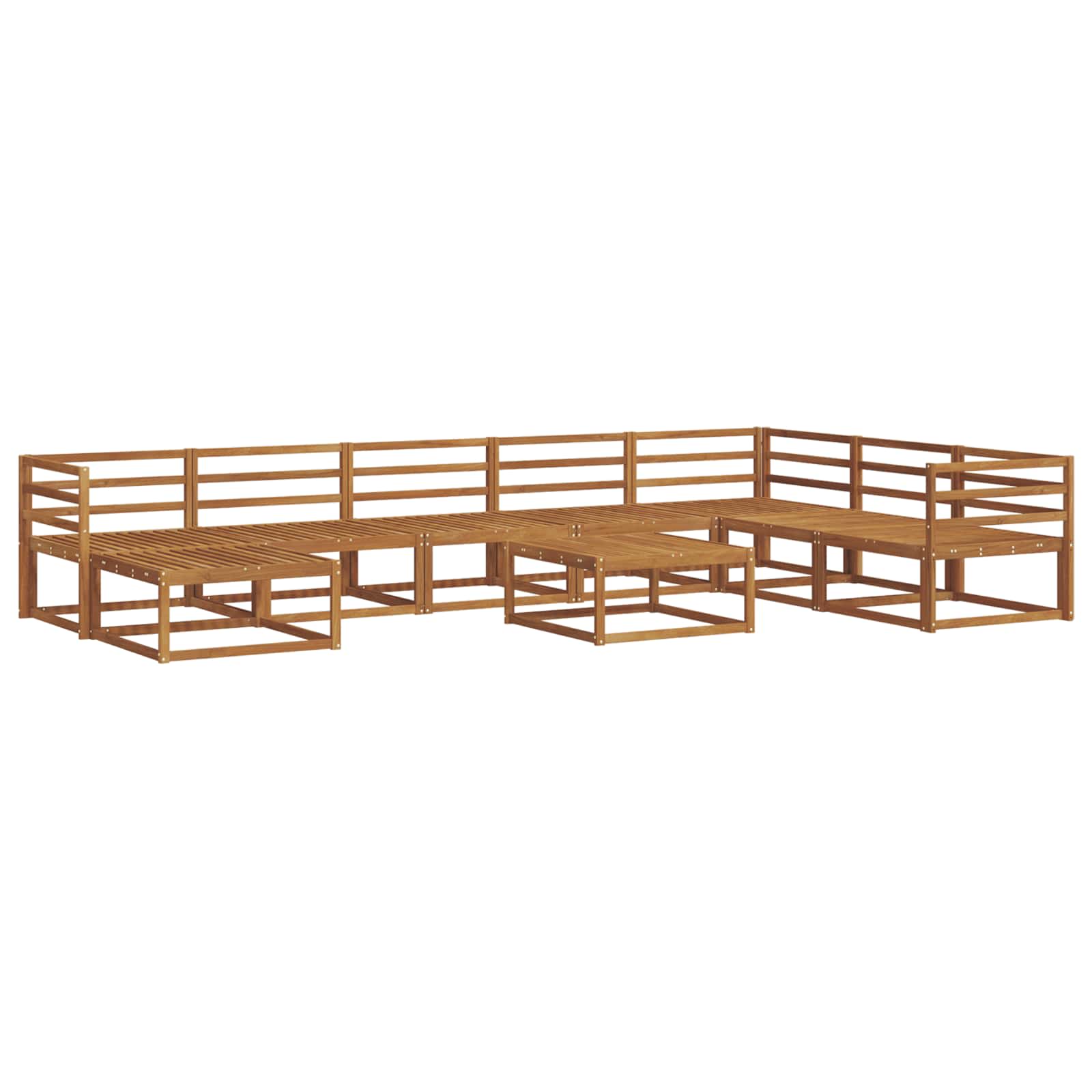 vidaXL Zestaw sof na zewnątrz 9 pcs Naturalny Lite Drewno Akacji