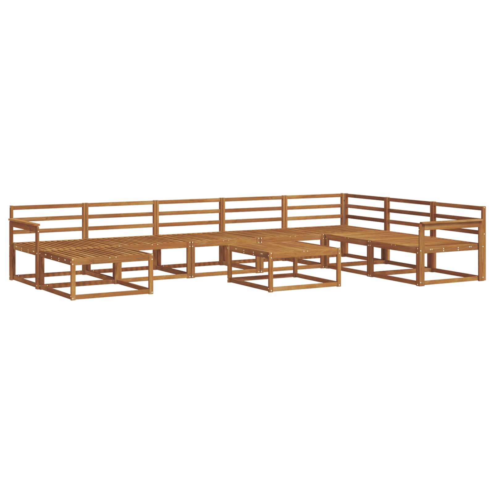 vidaXL Zestaw sof na zewnątrz 9 pcs Naturalny Lite Drewno Akacji