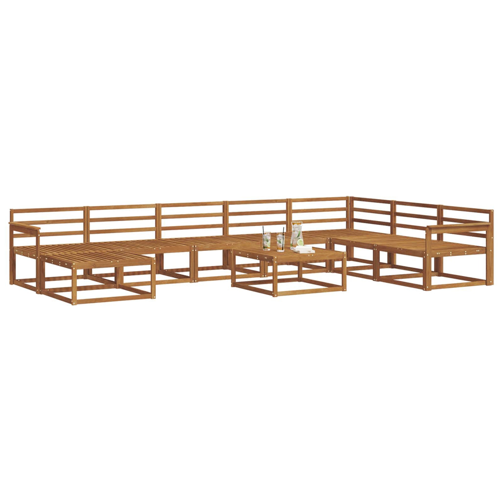 vidaXL Zestaw sof na zewnątrz 9 pcs Naturalny Lite Drewno Akacji