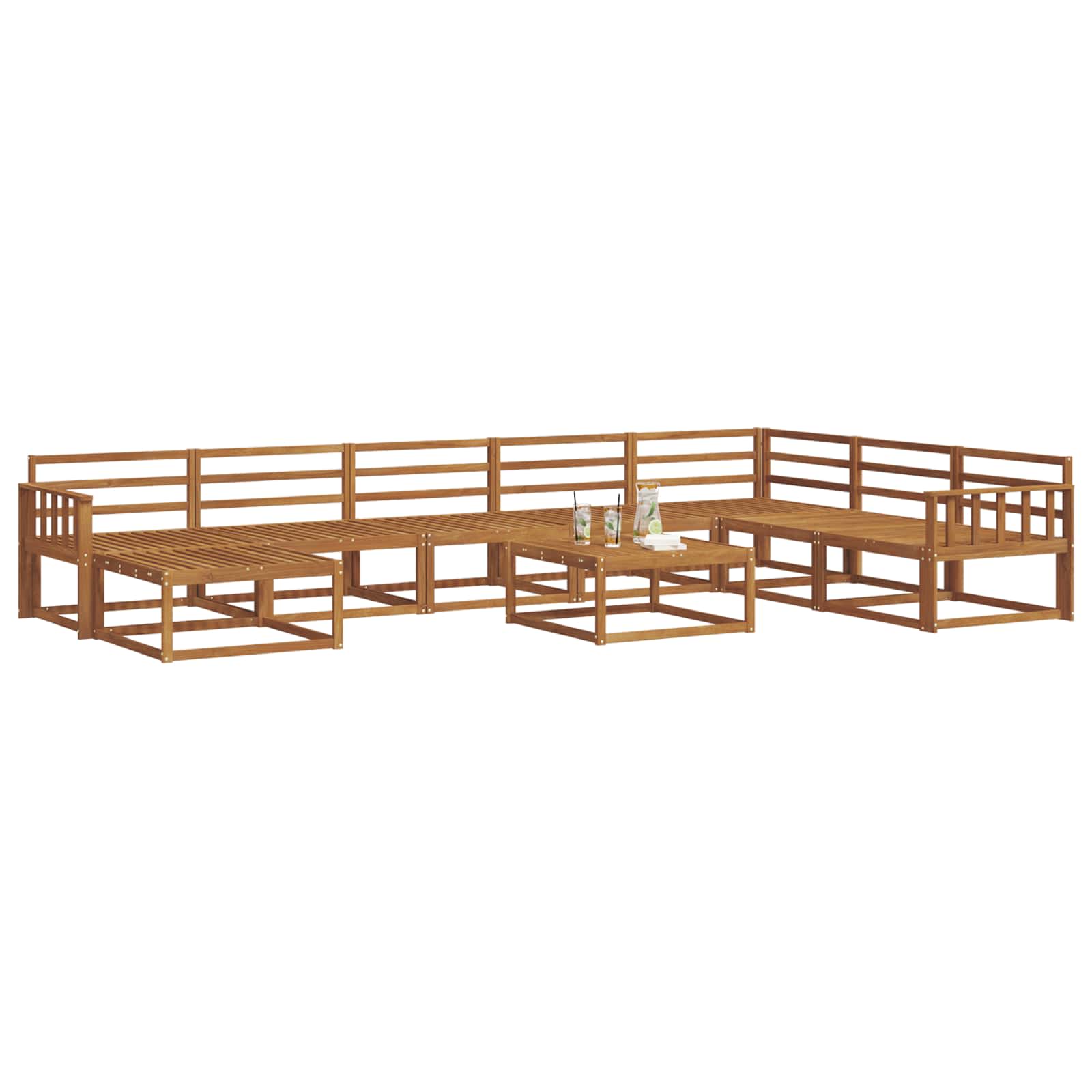 vidaXL Zestaw sof na zewnątrz 9 pcs Naturalny Lite Drewno Akacji